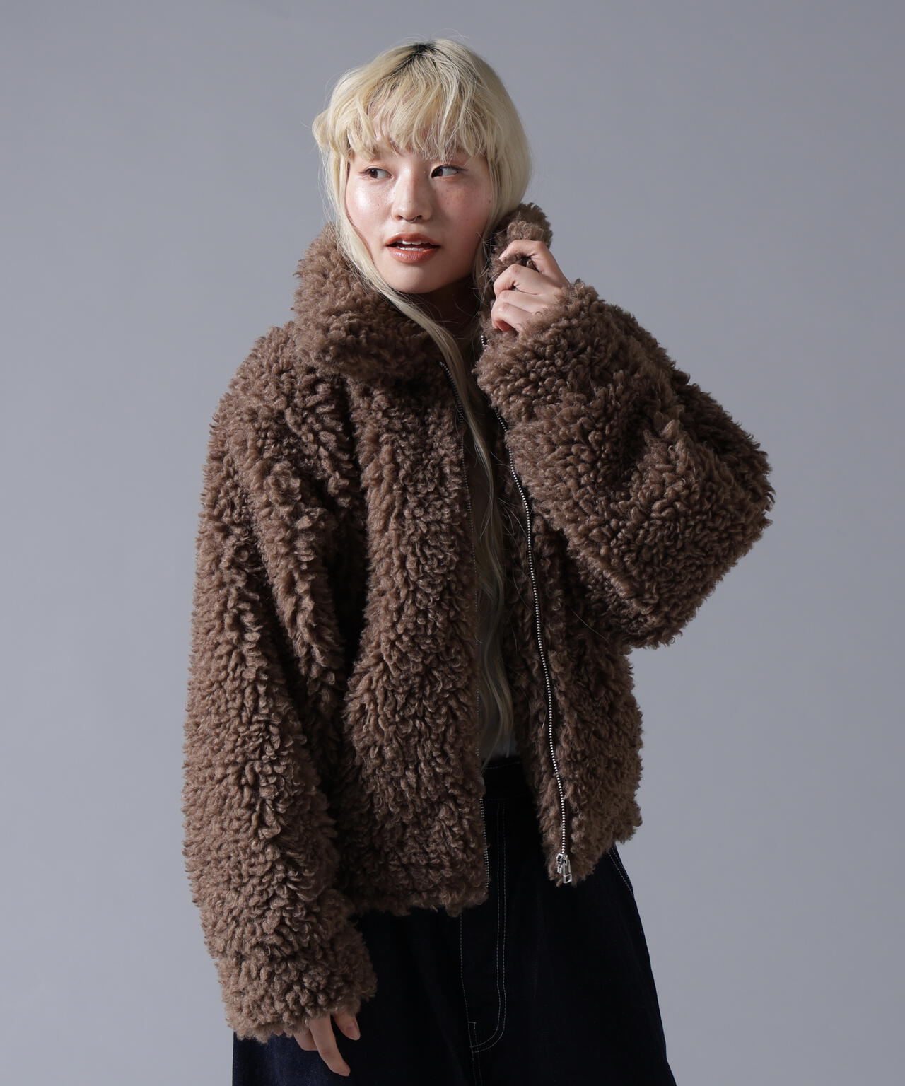 B omnivore/ビーオムニボー BOA COLLAR BLOUSON