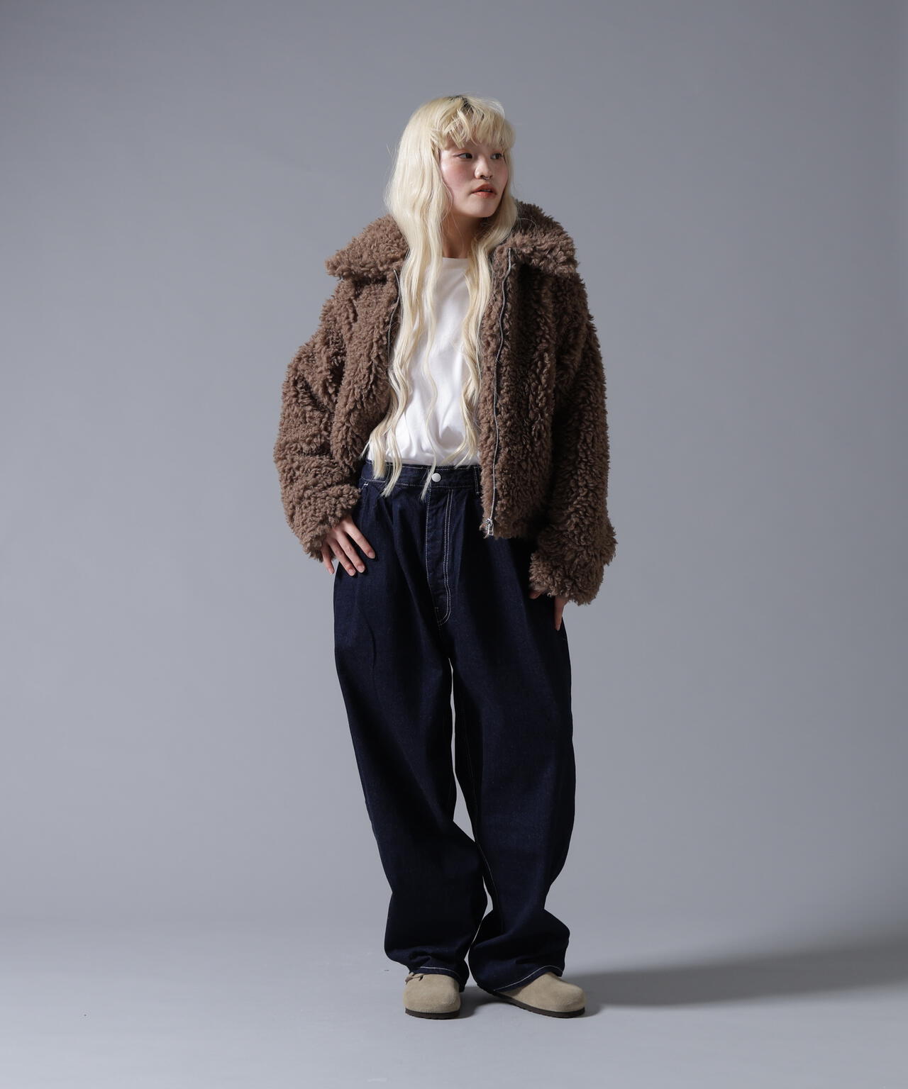 B omnivore/ビーオムニボー BOA COLLAR BLOUSON