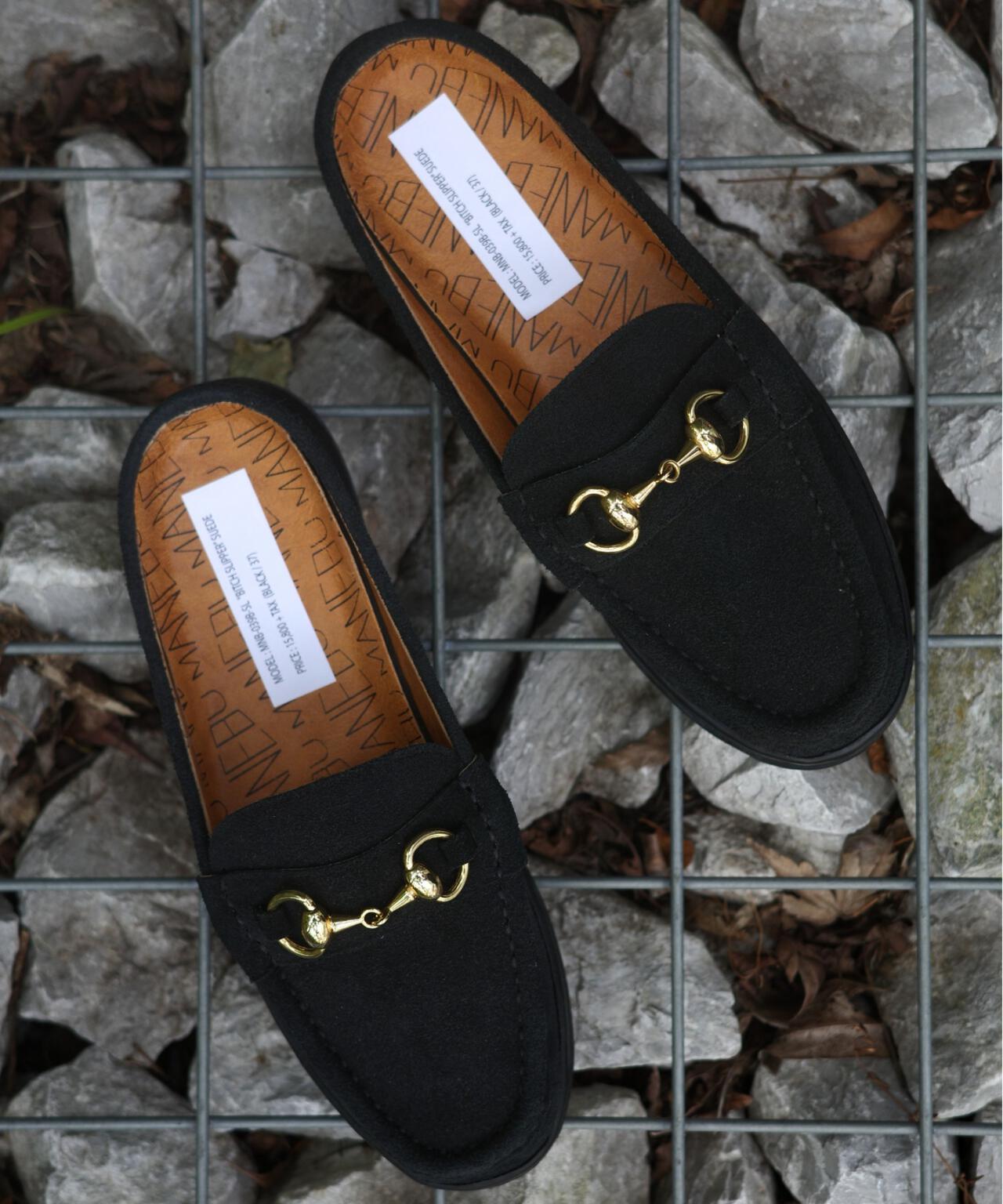 MANEBU/マネブ　BITCH SLIPPER SUEDE　ビットローファースリッパ　スエード　ユニセックス