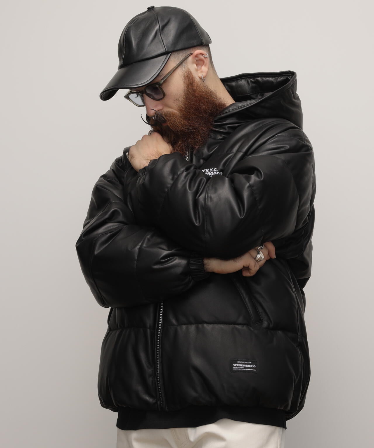 Schott NH/LEATHER HOODED JACKET
