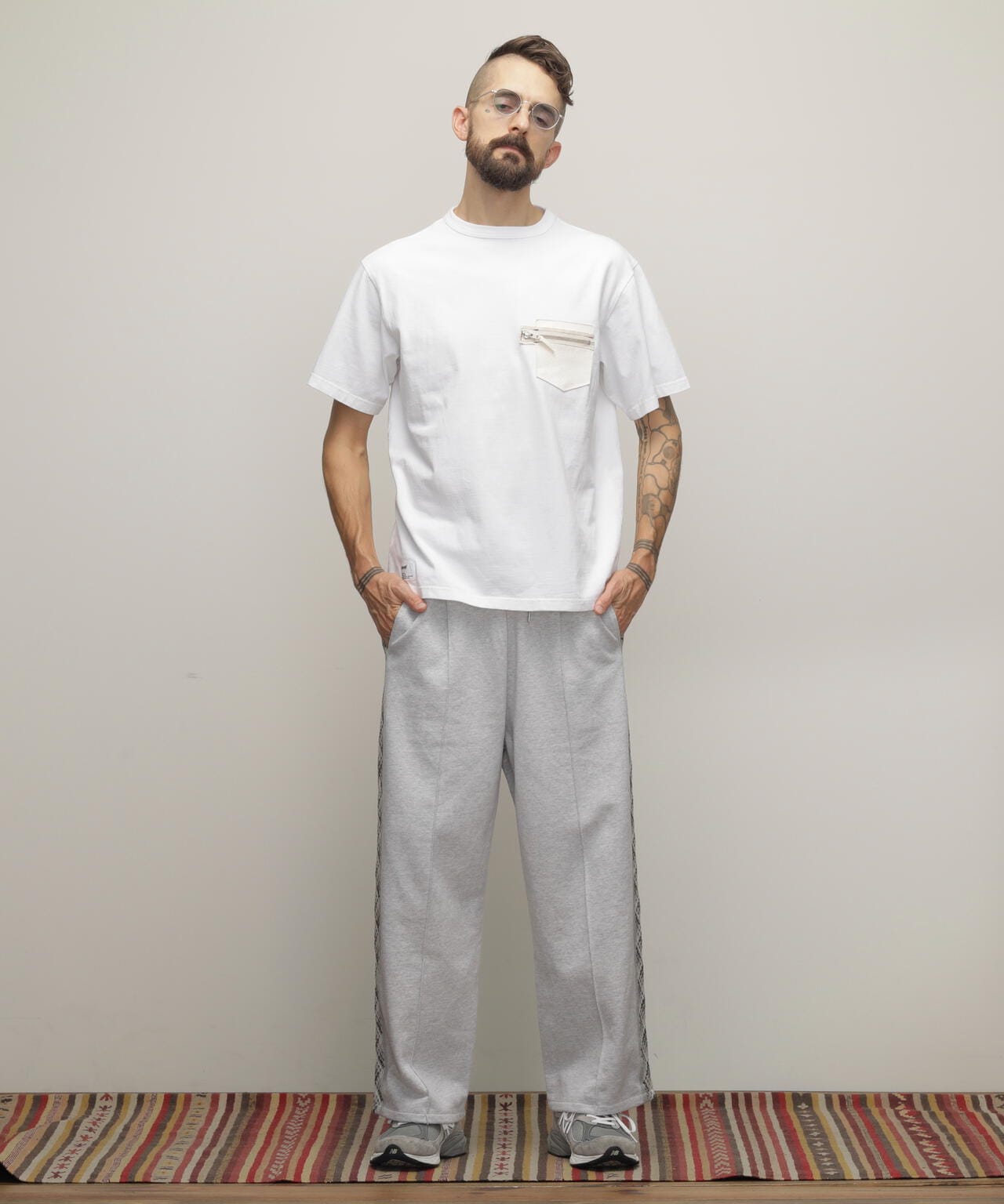 T-SHIRT CUSTOM ZIP LEATHER PKT/カスタムジップ レザーポケット Tシャツ