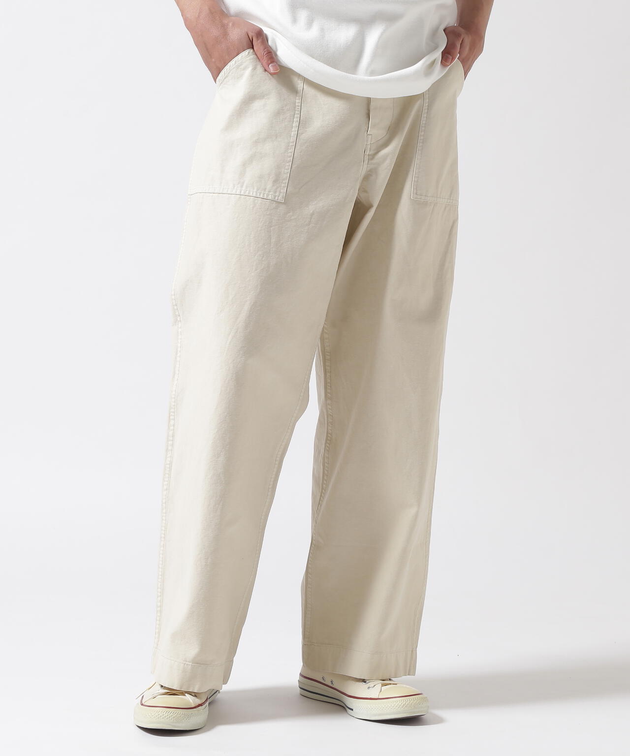 BACK SATIN BAKER TROUSERS/バックサテン ベイカーパンツ