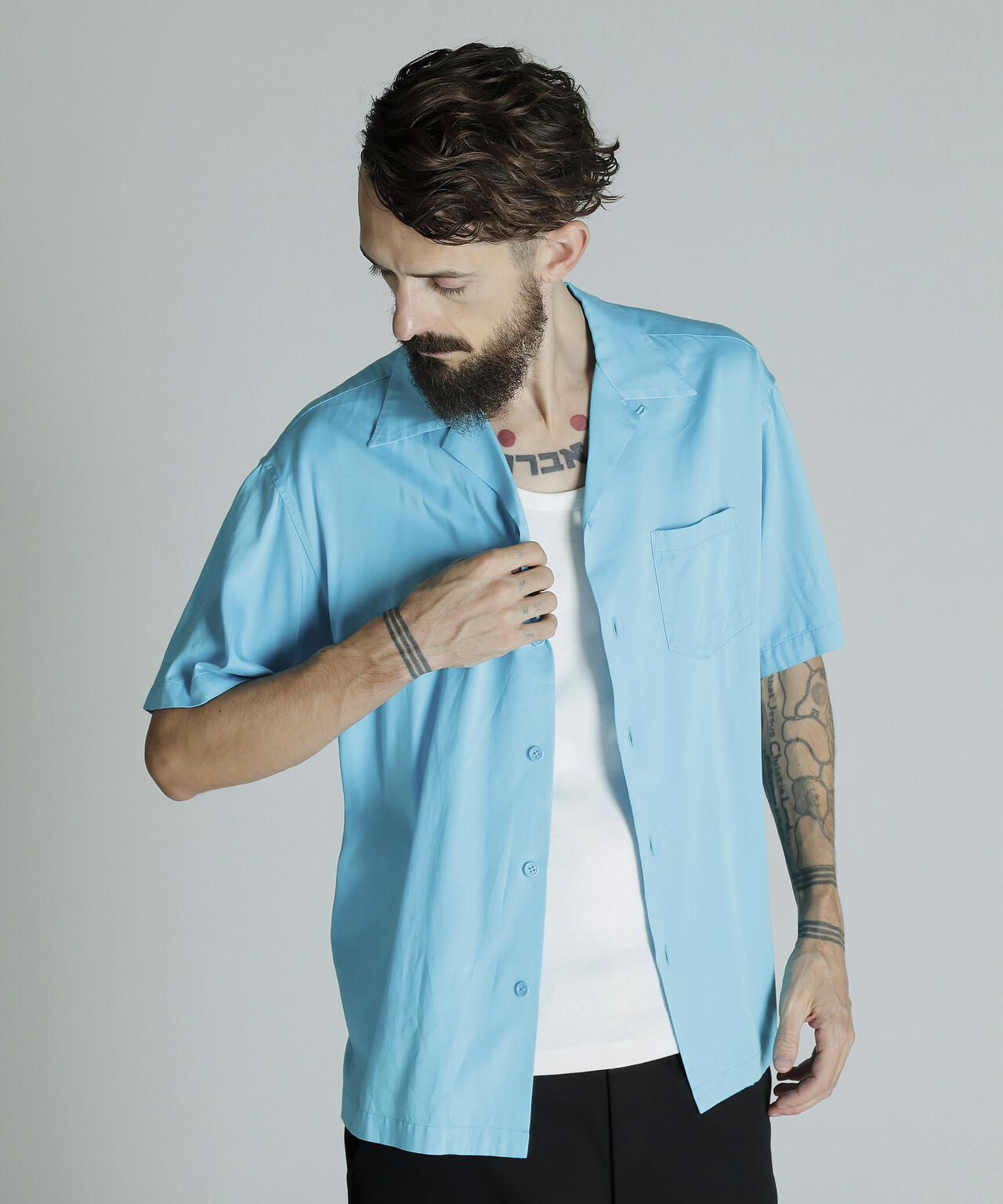 CR PLAIN SHIRT/コットン レーヨン プレーンシャツ