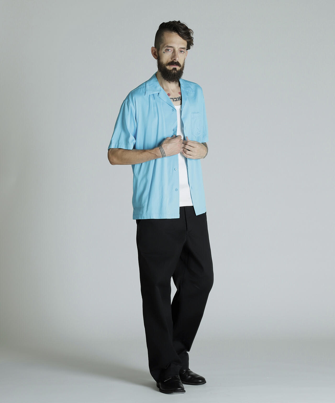 CR PLAIN SHIRT/コットン レーヨン プレーンシャツ