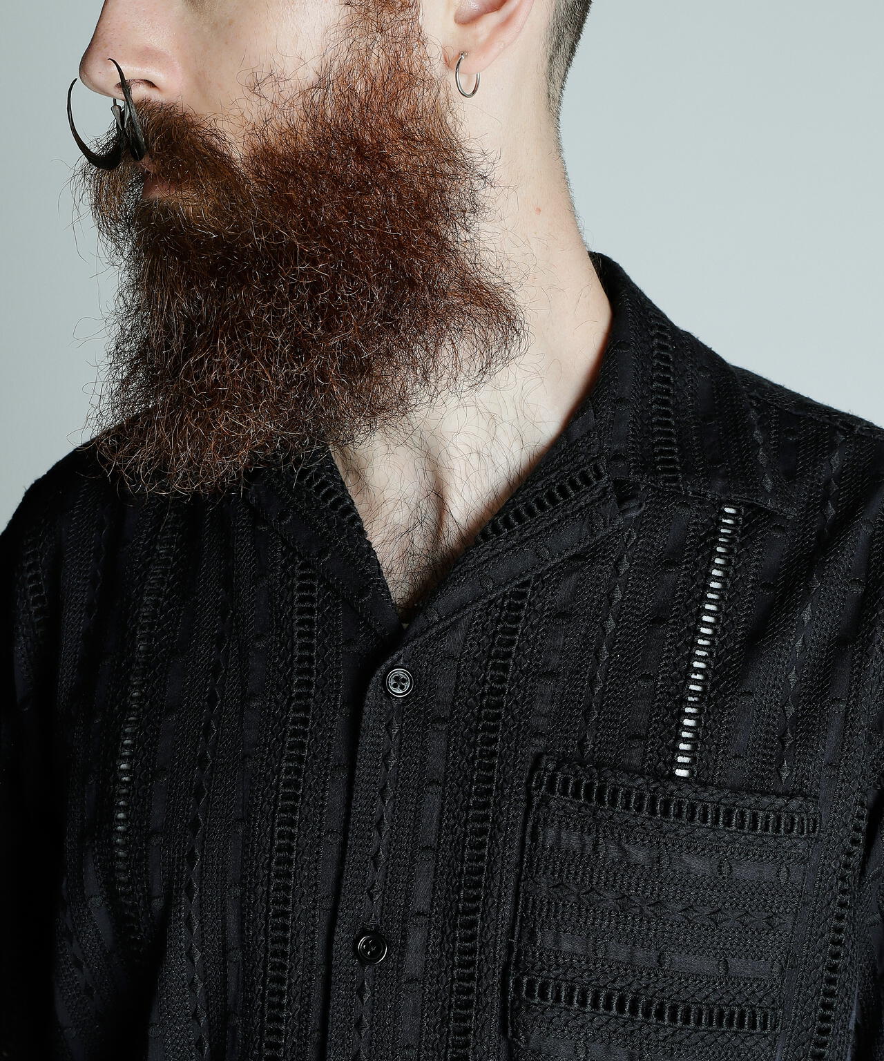 CR SHIRT EMBROIDERY/コットン レーヨン 刺繍シャツ