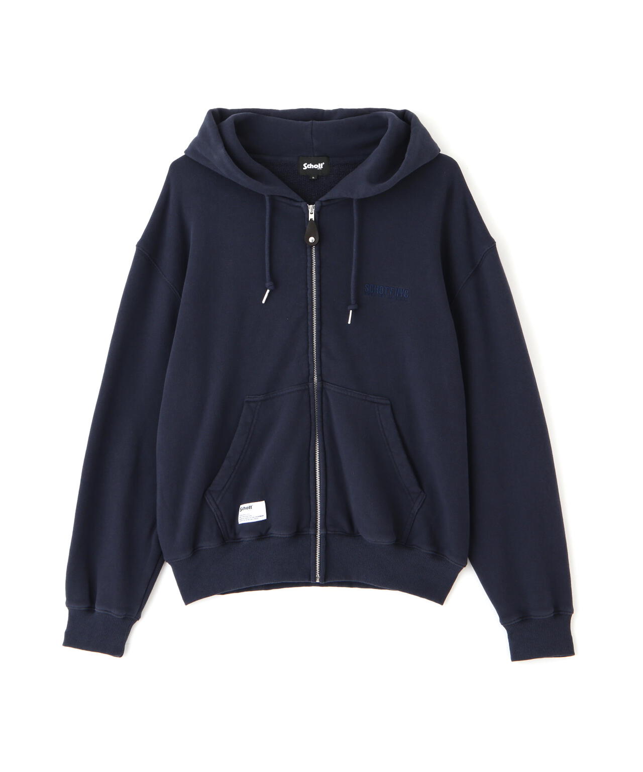 LEATHER ELBOW PATCH ZIP HOODED SWEAT/レザー エルボーパッチ ジップパーカー