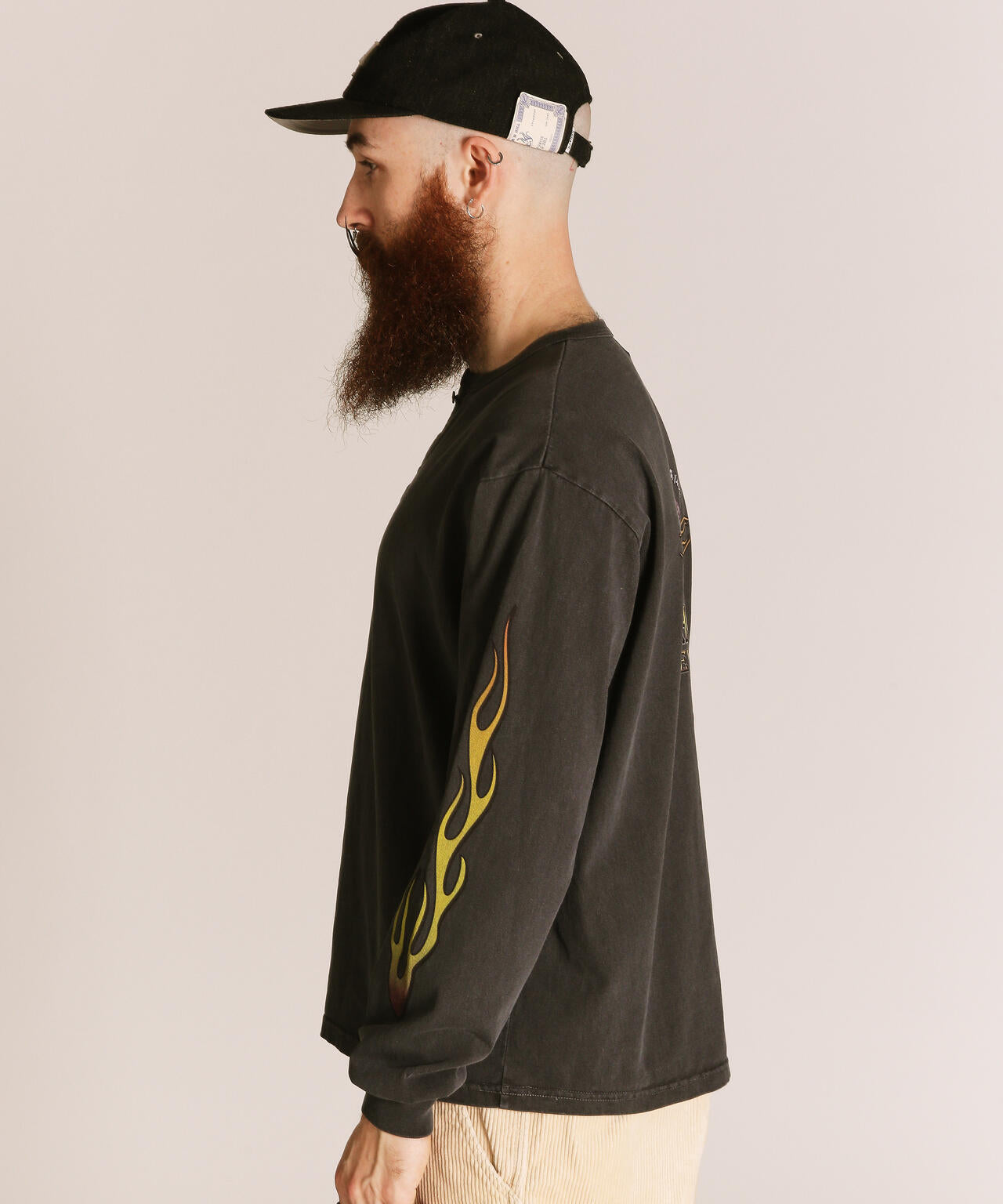 FIRE PTTERN HENLEY  LS T-SHIRT/ファイアーパターン ヘンリー LS Tシャツ