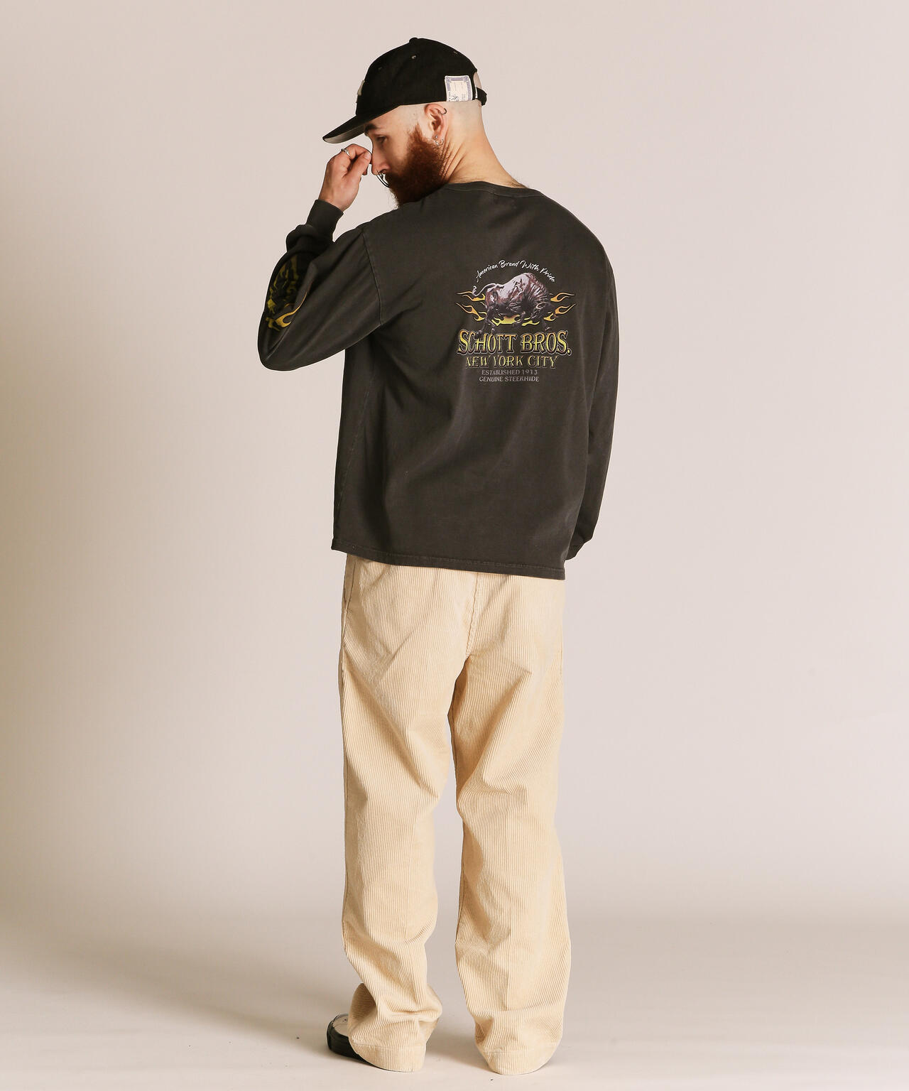 FIRE PTTERN HENLEY  LS T-SHIRT/ファイアーパターン ヘンリー LS Tシャツ