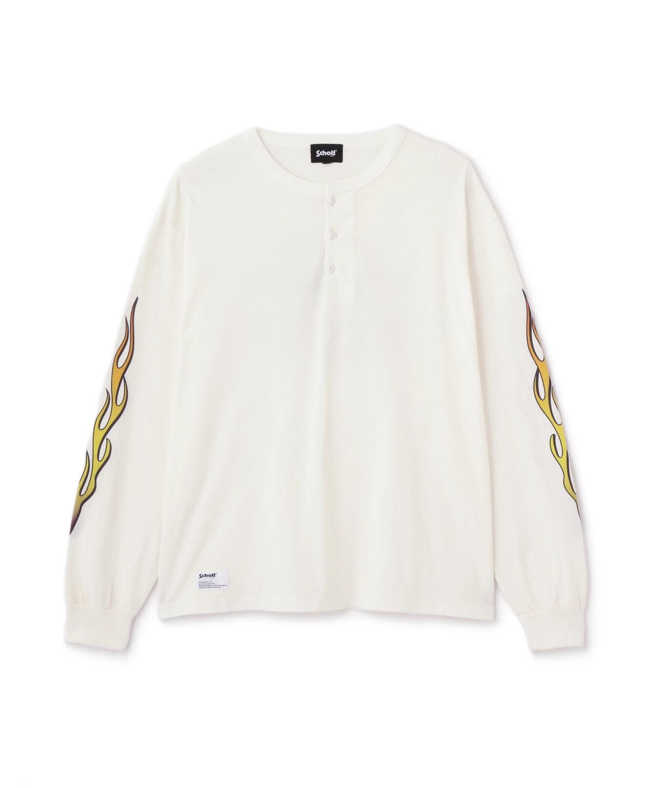 FIRE PTTERN HENLEY  LS T-SHIRT/ファイアーパターン ヘンリー LS Tシャツ