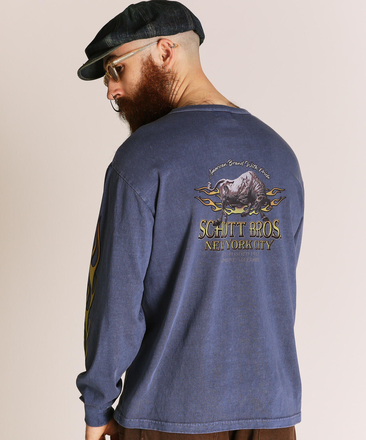 FIRE PTTERN HENLEY  LS T-SHIRT/ファイアーパターン ヘンリー LS Tシャツ