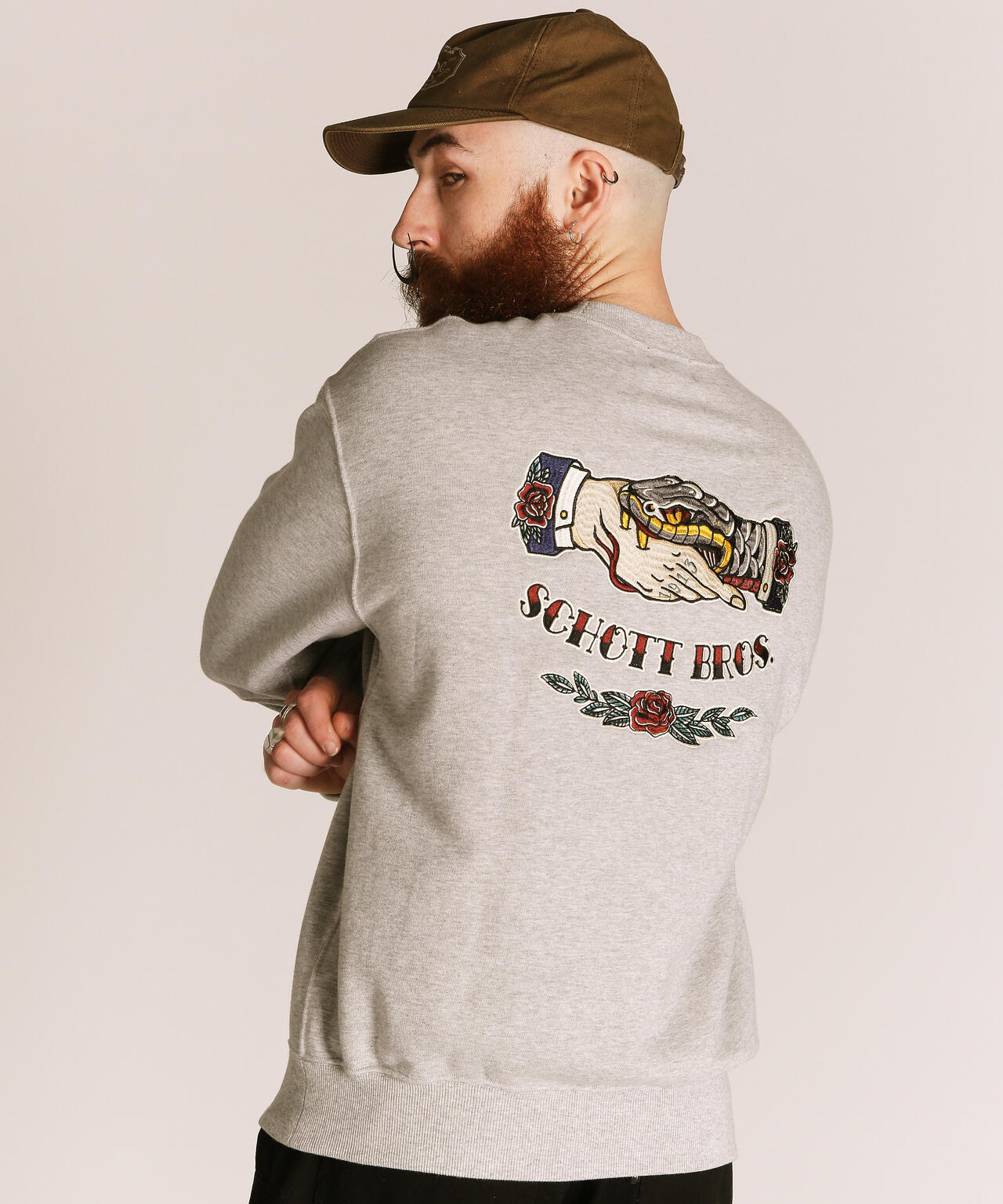 SHAKE HAND SNAKE CREW SWEAT/シェイクハンドスネーク クルースウェット