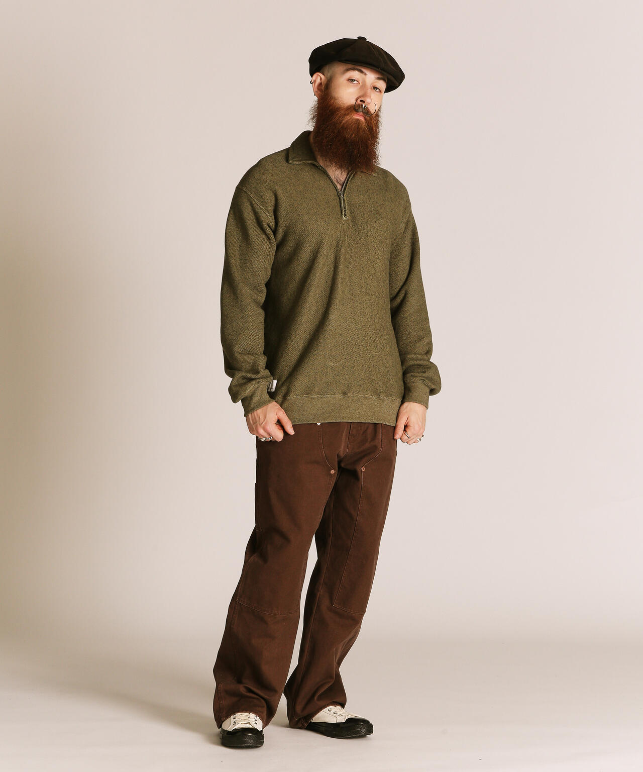 SALT AND PEPPER HALF ZIP SWEAT/ソルト アンド ペッパー ハーフジップスウェット