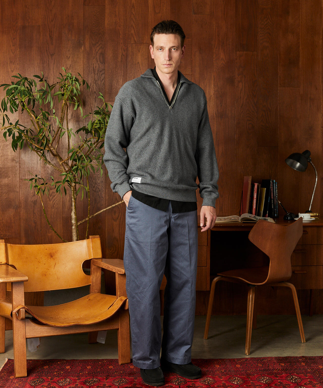 SALT AND PEPPER HALF ZIP SWEAT/ソルト アンド ペッパー ハーフジップスウェット