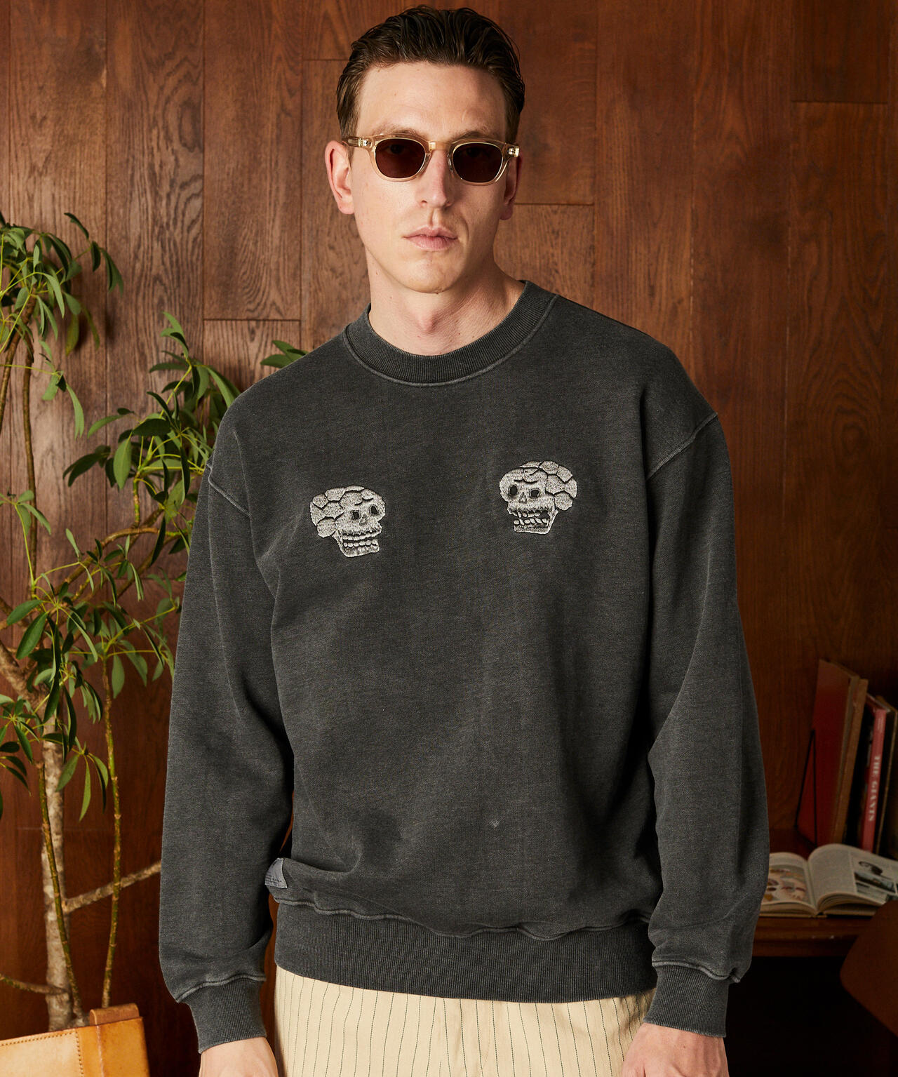 PIGMENT SKULL AND SNAKE CREW SWEAT/ピグメントスカル アンド スネーククルースウェット