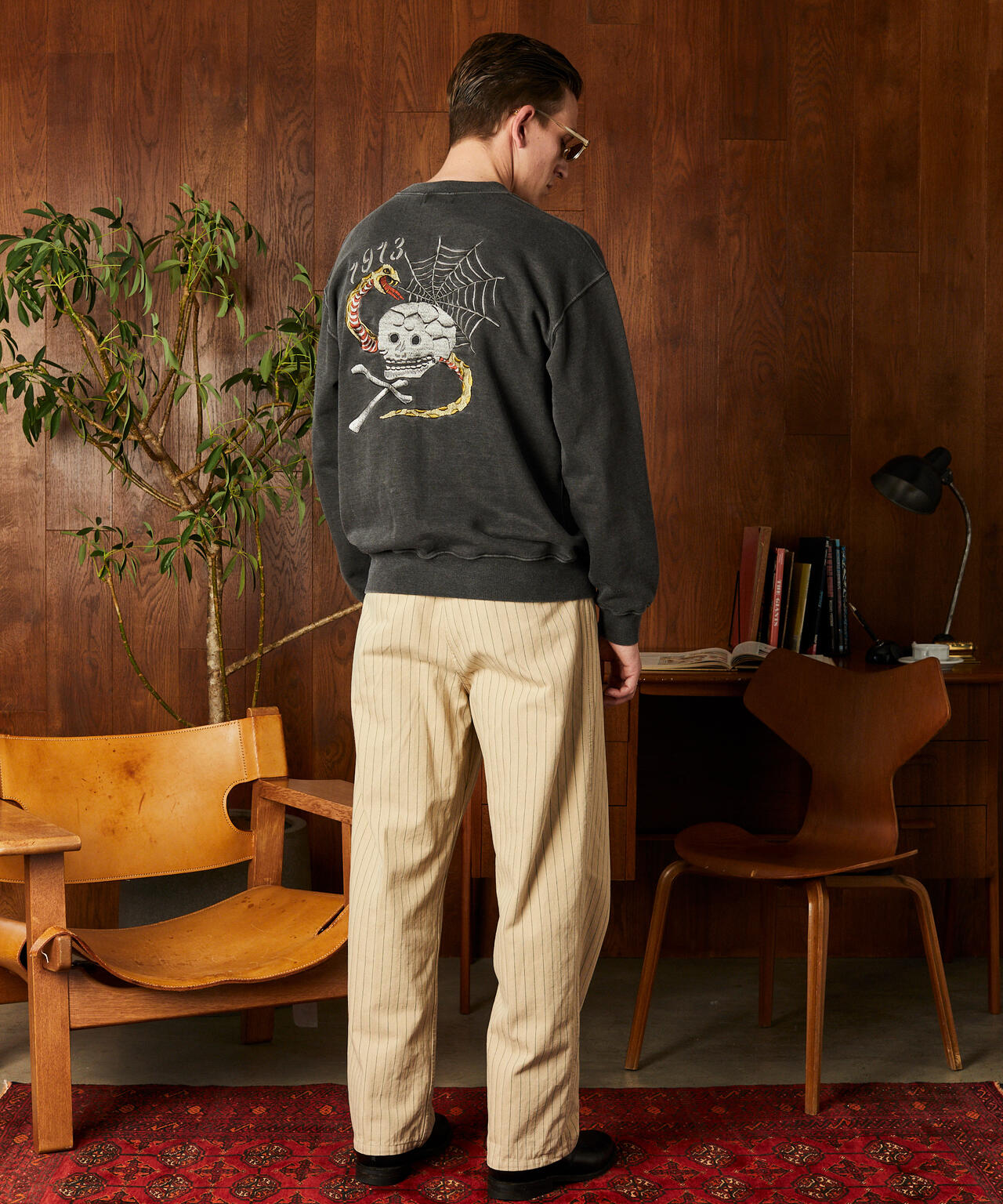PIGMENT SKULL AND SNAKE CREW SWEAT/ピグメントスカル アンド スネーククルースウェット