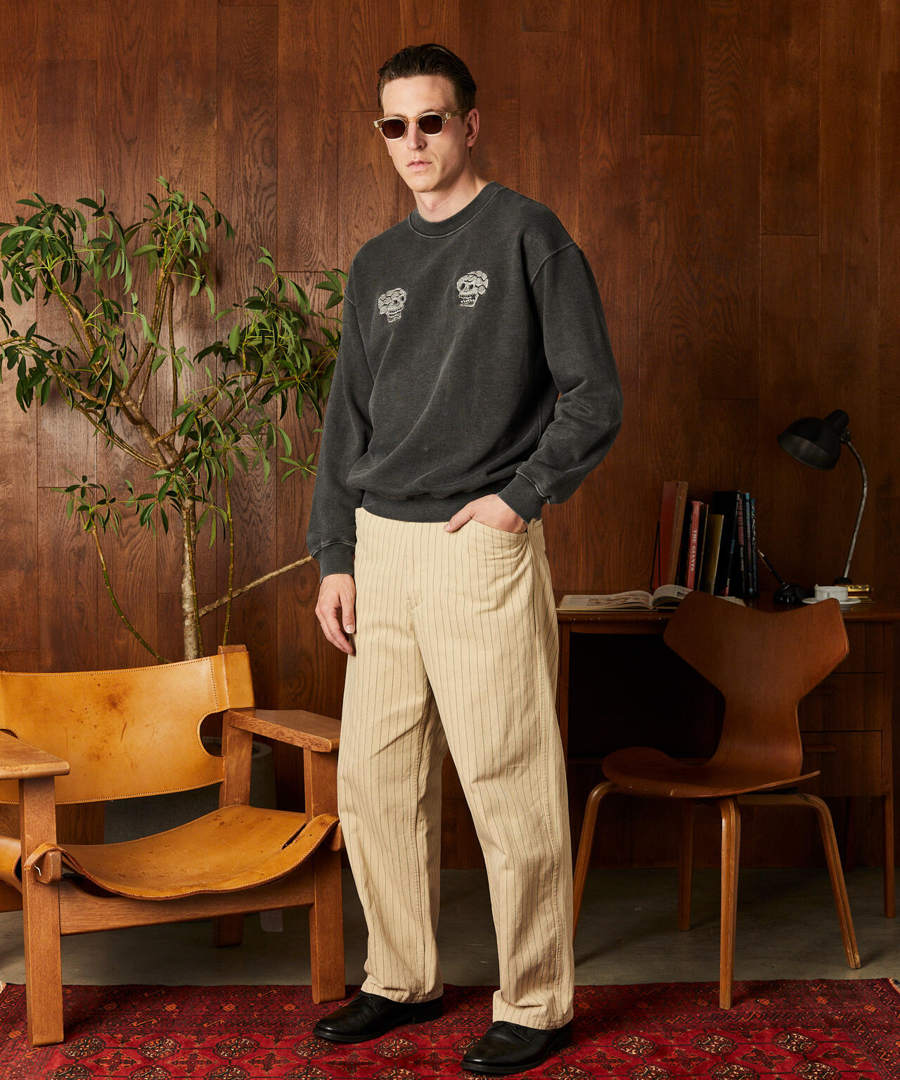 PIGMENT SKULL AND SNAKE CREW SWEAT/ピグメントスカル アンド スネーククルースウェット