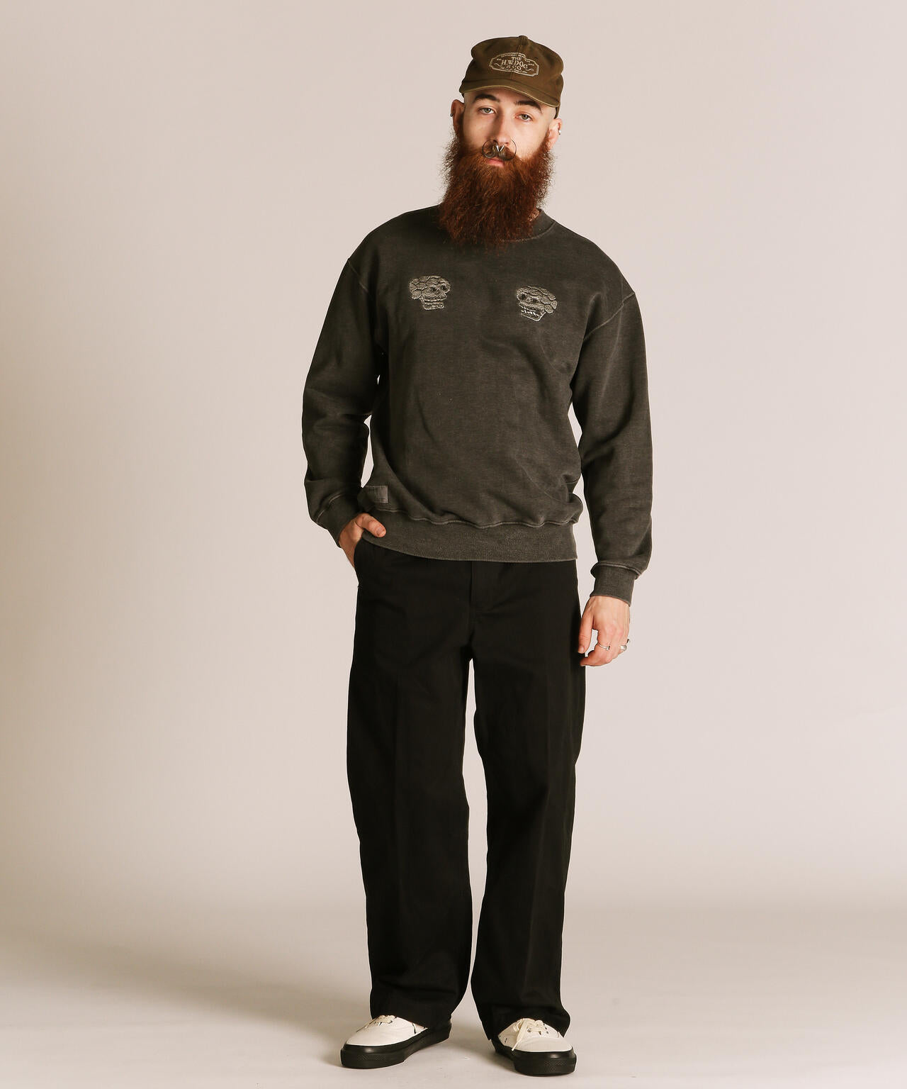 PIGMENT SKULL AND SNAKE CREW SWEAT/ピグメントスカル アンド スネーククルースウェット