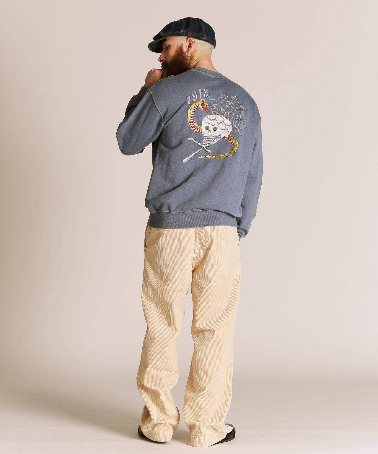 PIGMENT SKULL AND SNAKE CREW SWEAT/ピグメントスカル アンド スネーククルースウェット