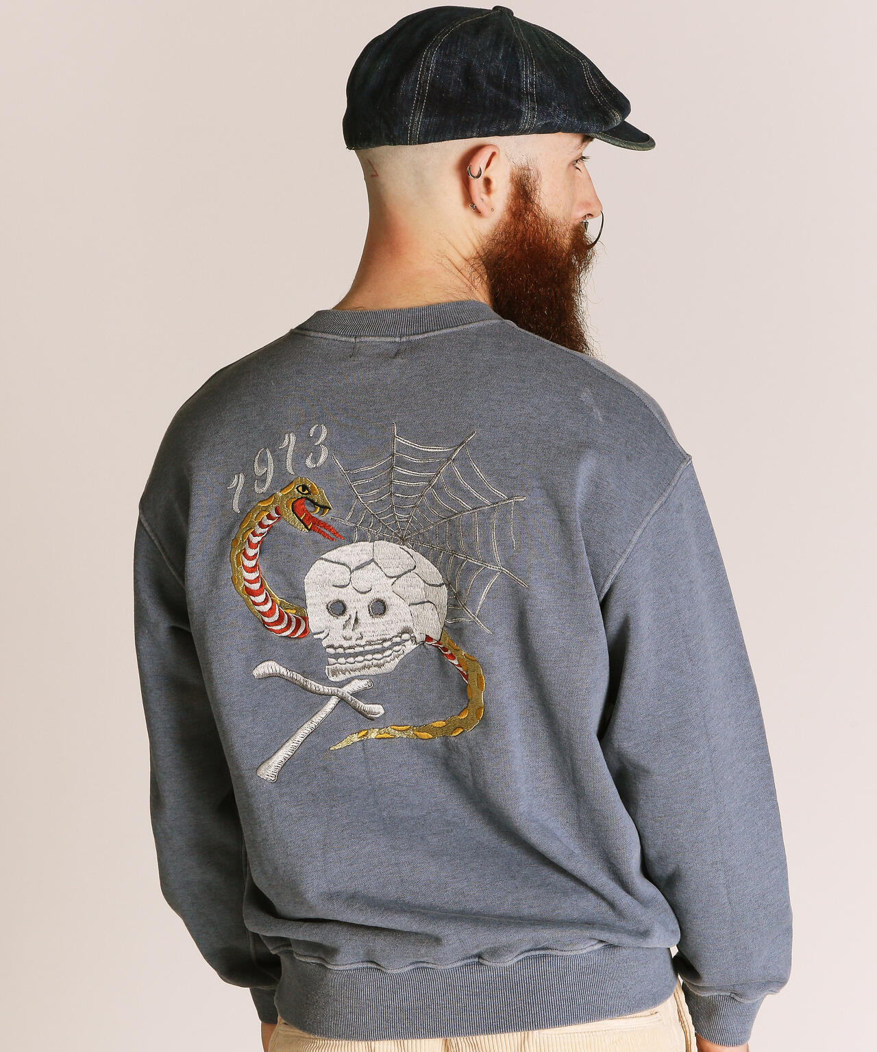 PIGMENT SKULL AND SNAKE CREW SWEAT/ピグメントスカル アンド スネーククルースウェット