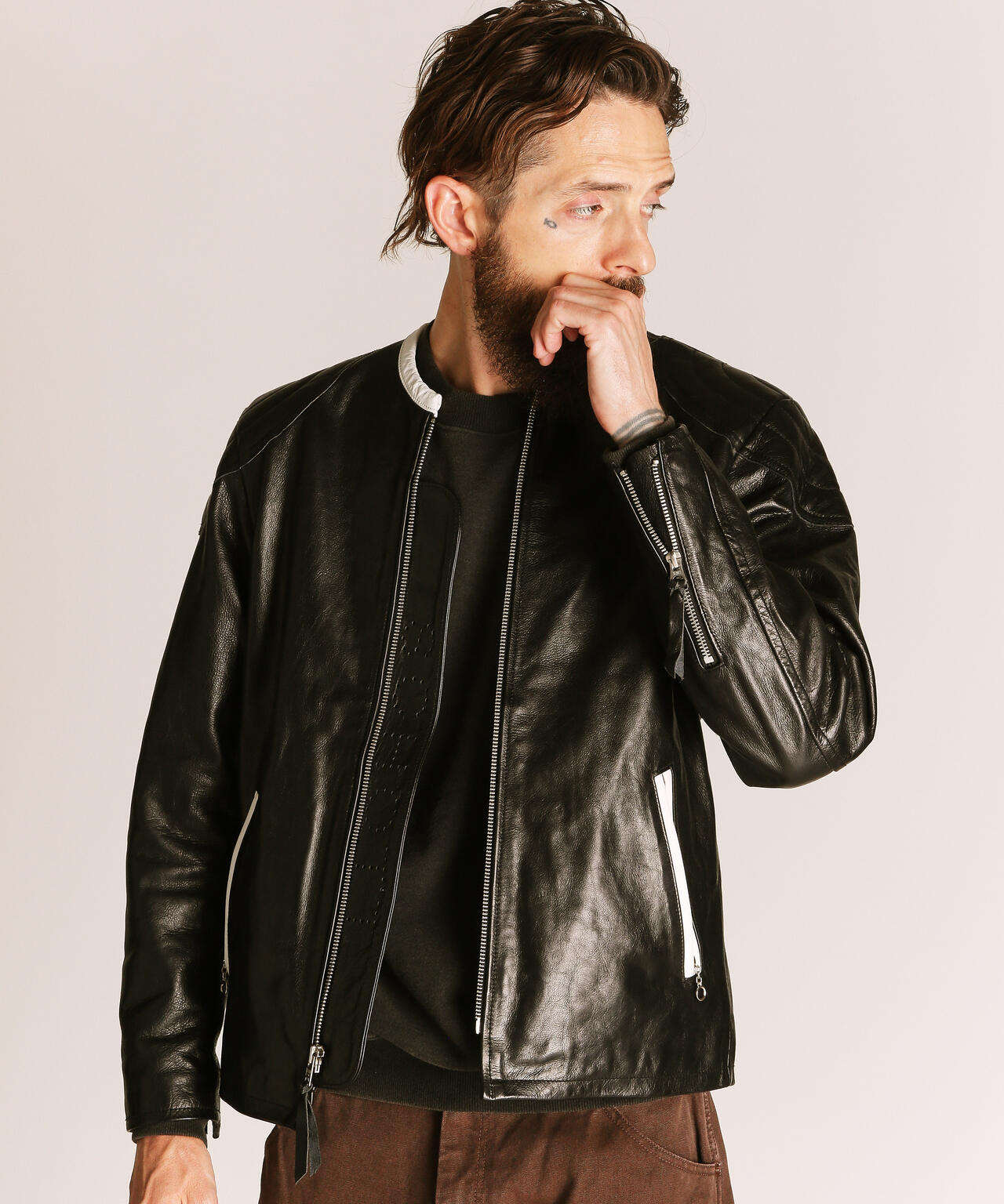 NOCOLLAR RACING JACKET/ノーカラーレーシングジャケット