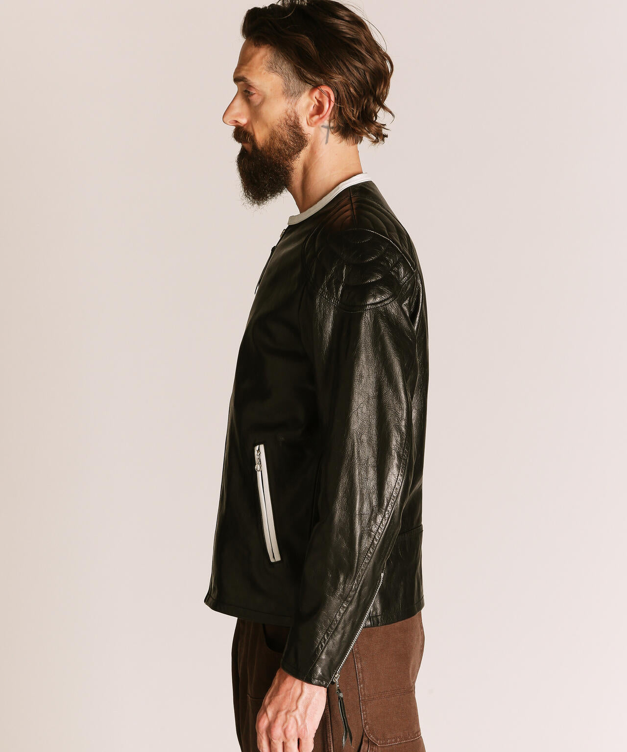NOCOLLAR RACING JACKET/ノーカラーレーシングジャケット