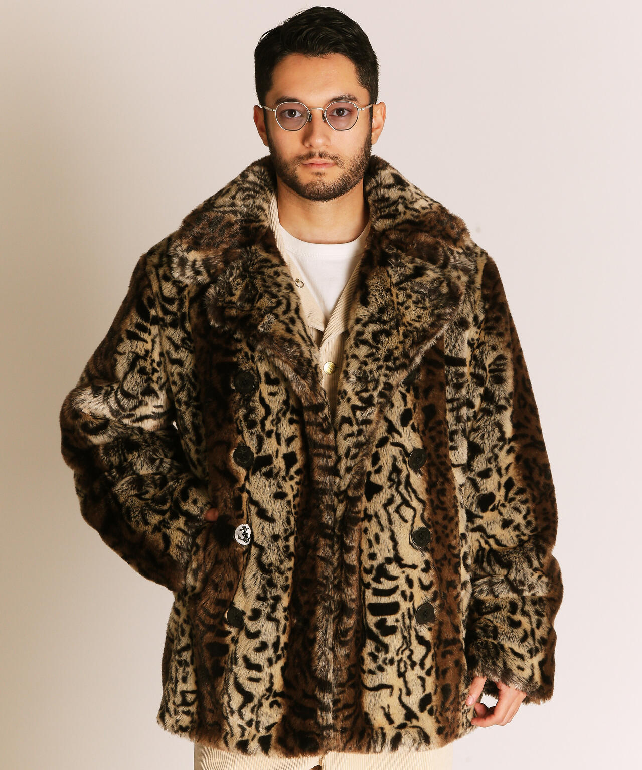 LEOPARD FUR PEACOAT/レオパード ファーコート