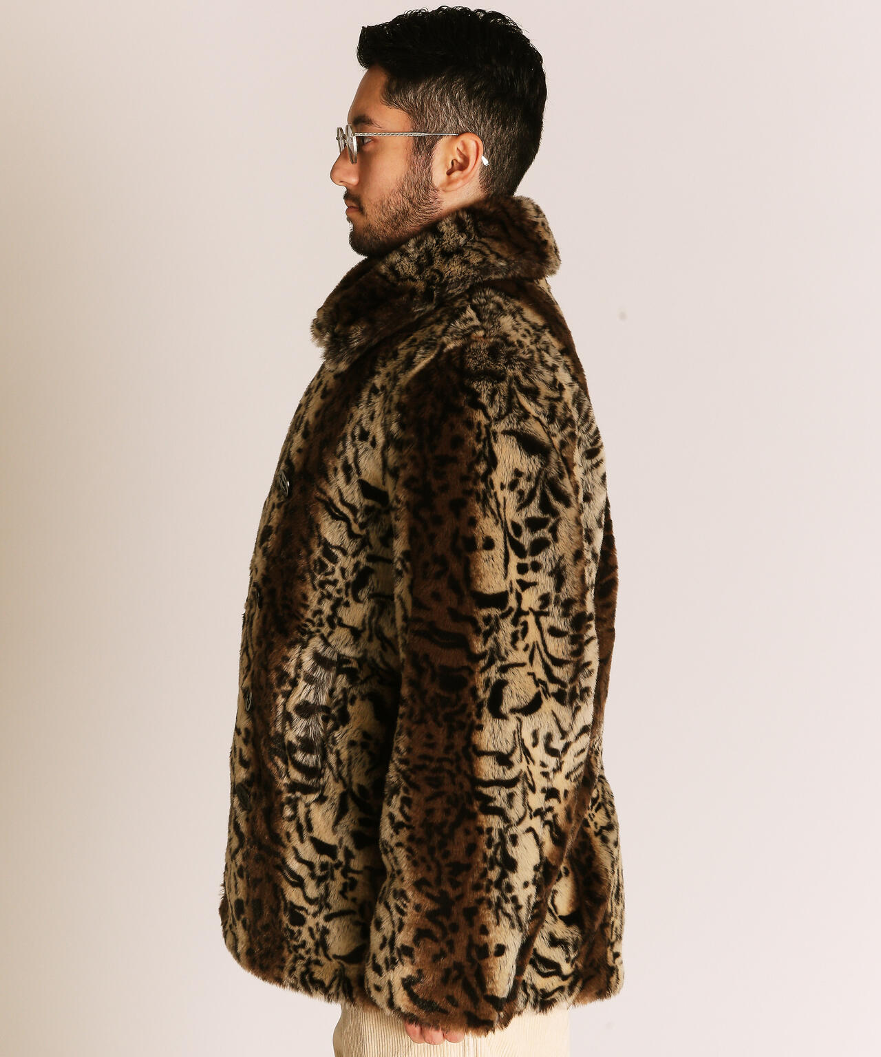 LEOPARD FUR PEACOAT/レオパード ファーコート