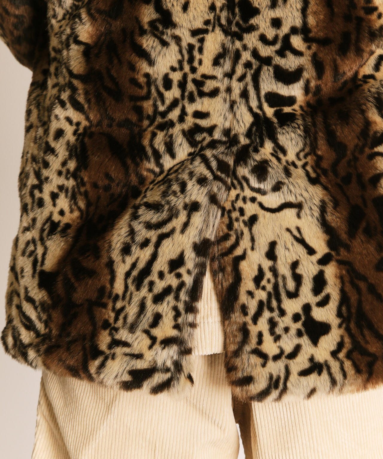 LEOPARD FUR PEACOAT/レオパード ファーコート
