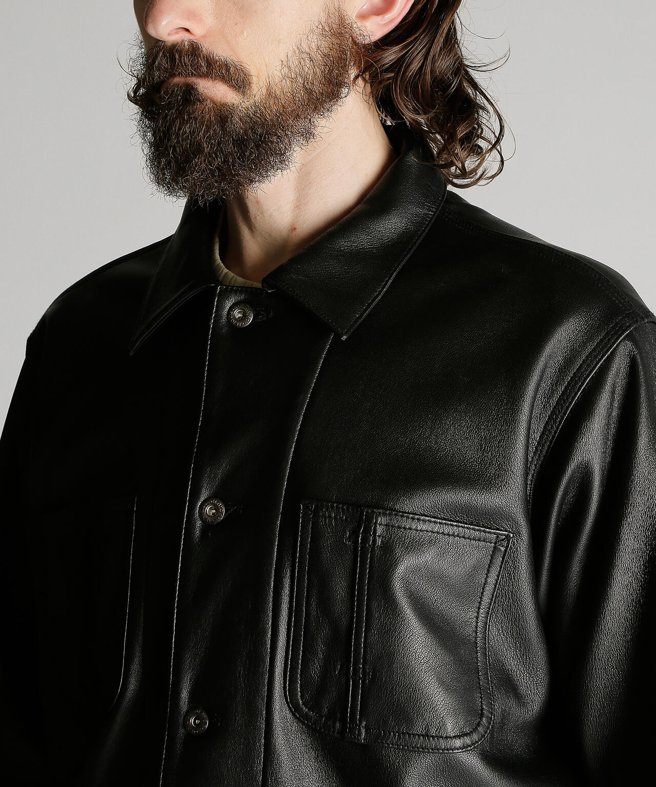 LAMB LEATHER COVERALL JACKET/ラムレザー カバーオール ジャケット