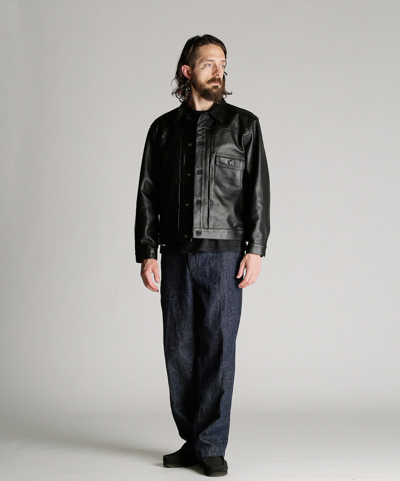 SHEEP LEATHER 1st TRACKER JACKET/シープレザー トラッカージャケット