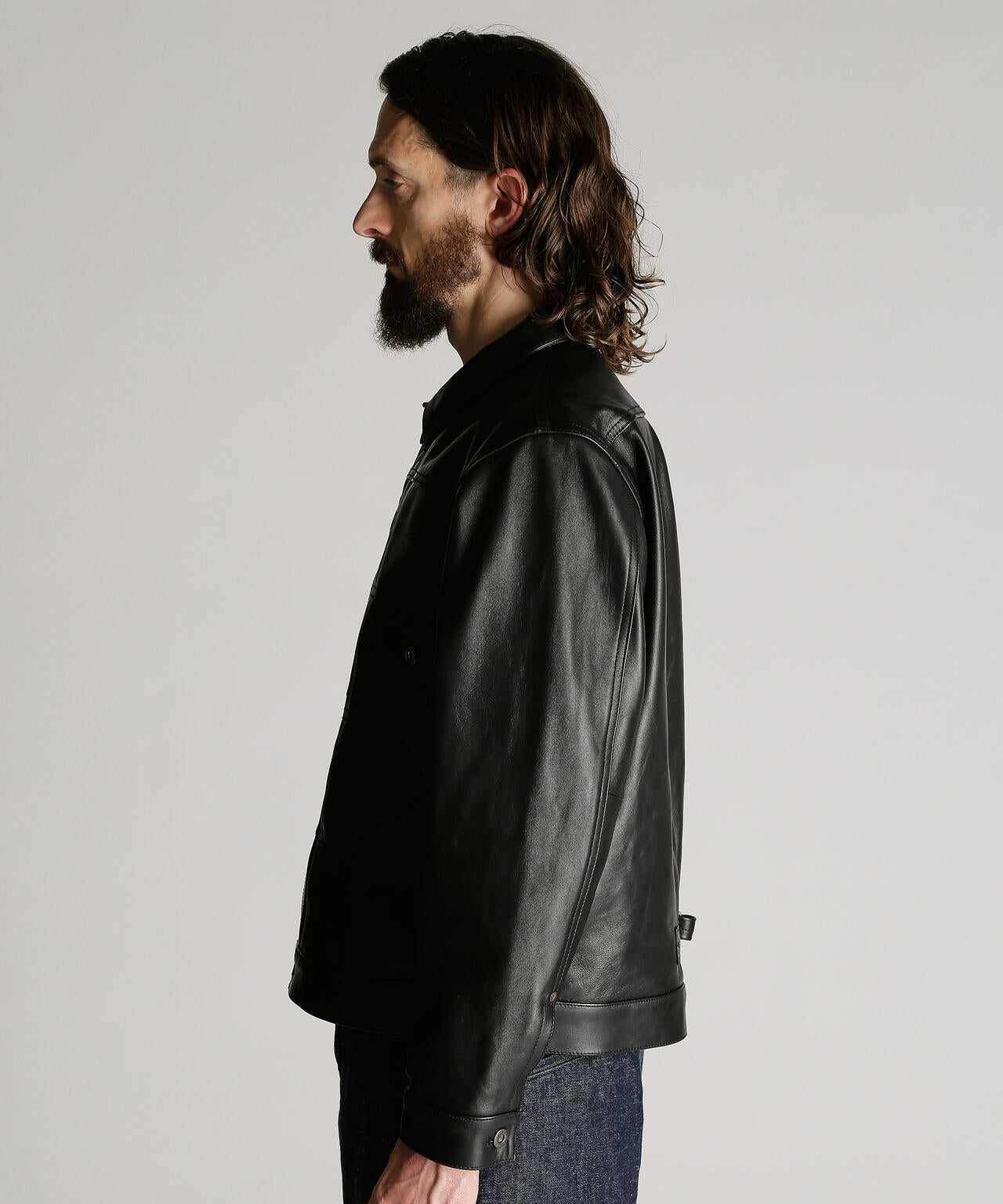 SHEEP LEATHER 1st TRACKER JACKET/シープレザー トラッカージャケット