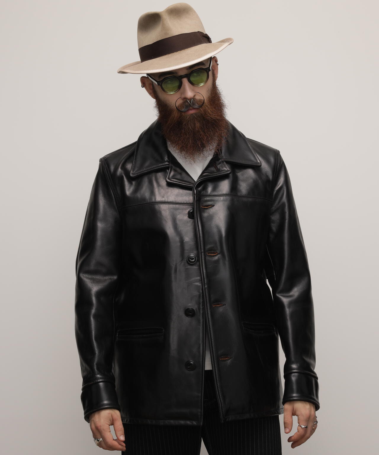 632US LEATHER CARCOAT/カーコート