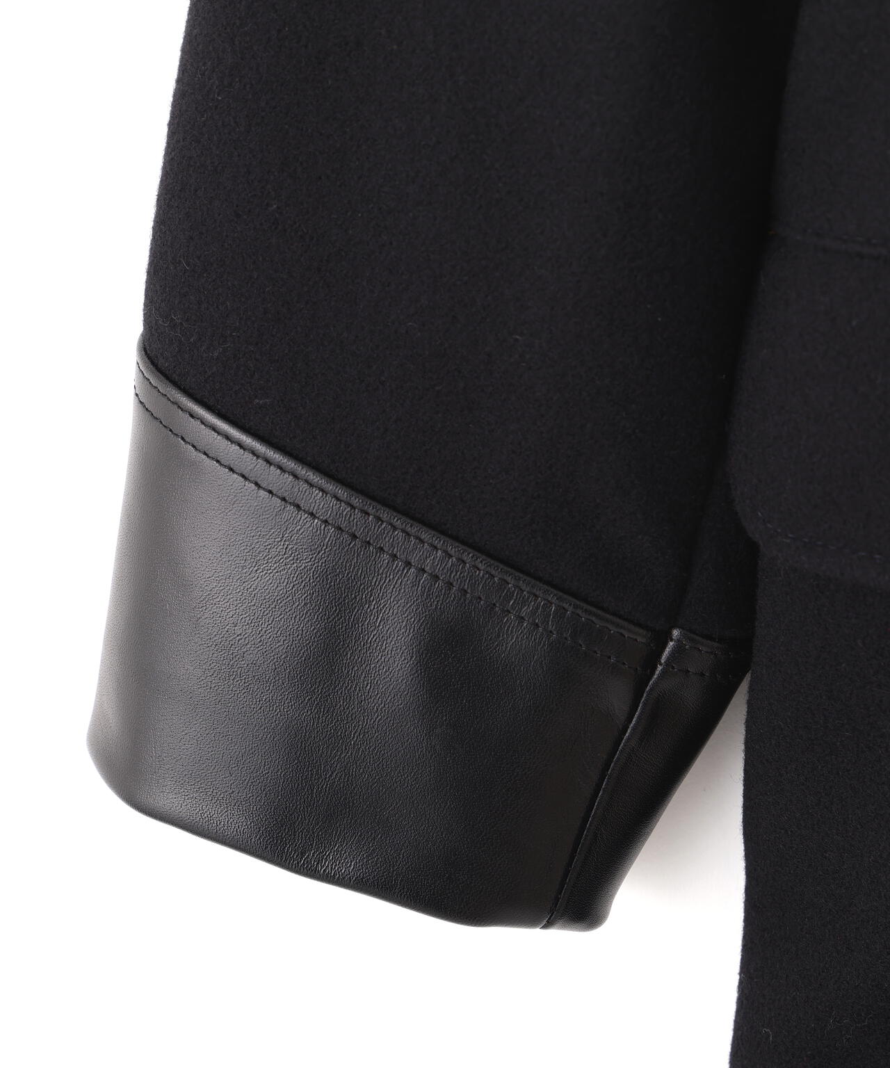 787US LEATHER COMB.  PEA JACKET/レザーコンビ ピージャケット