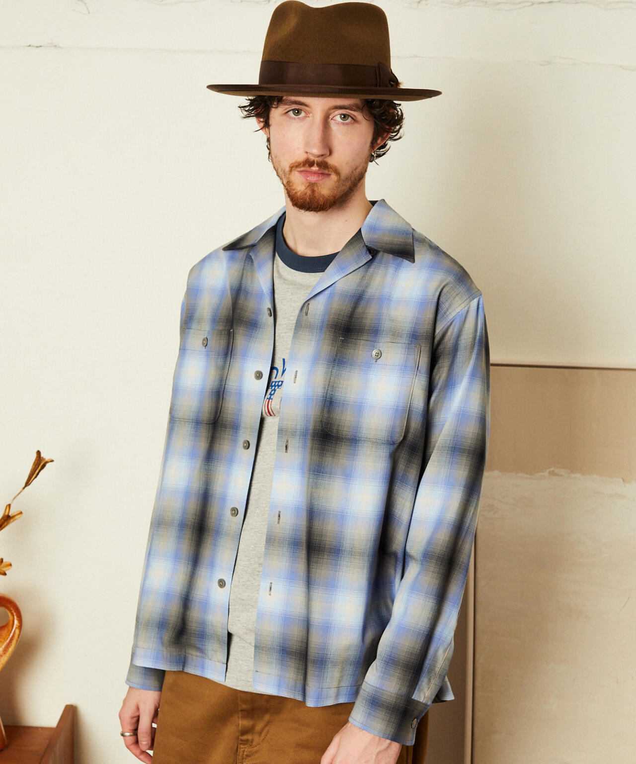 OMBRE CHECK SHIRT/オンブレチェックシャツ