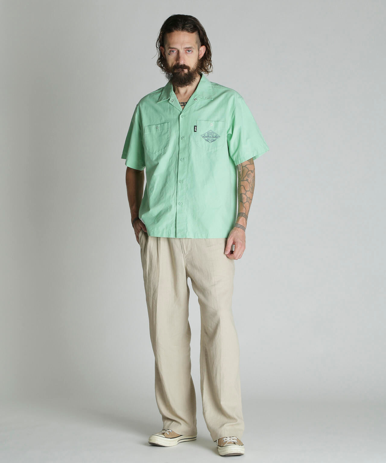 NC SHIRT EMB/エヌシー 刺繍 シャツ