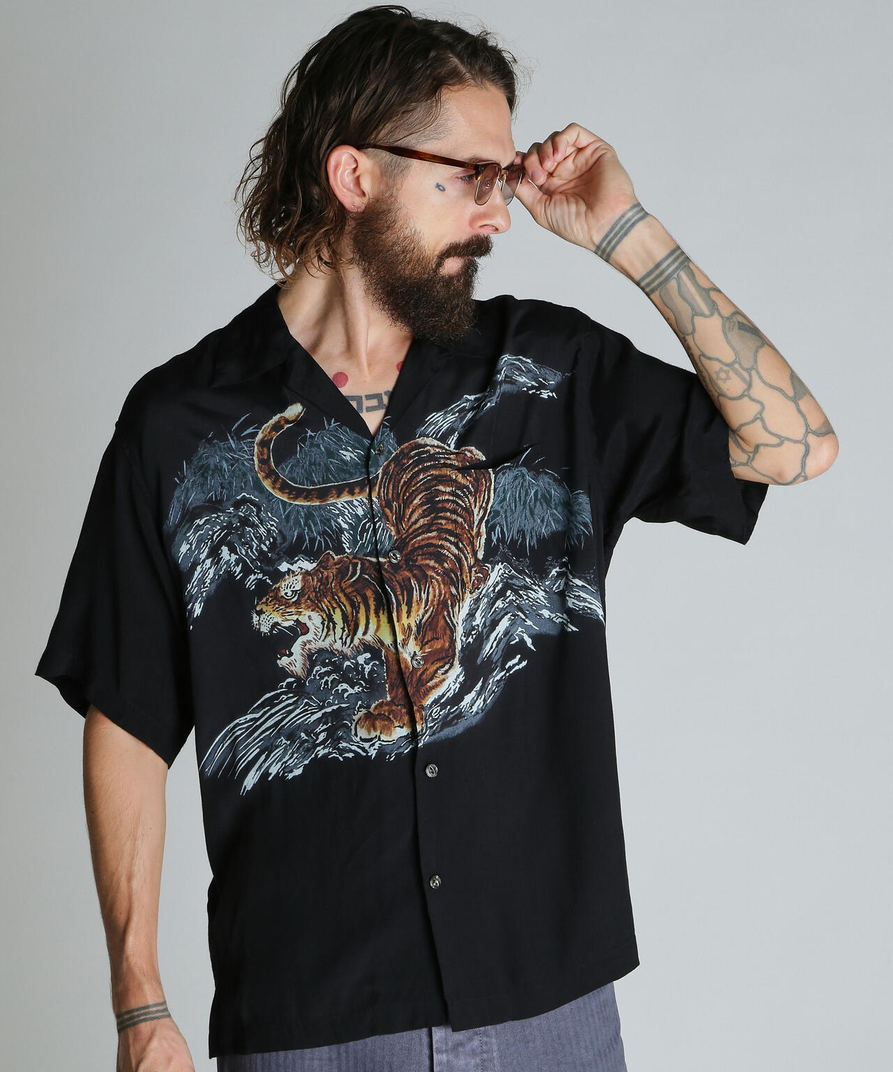 TIGER RAYON SHIRT/タイガー レーヨン シャツ