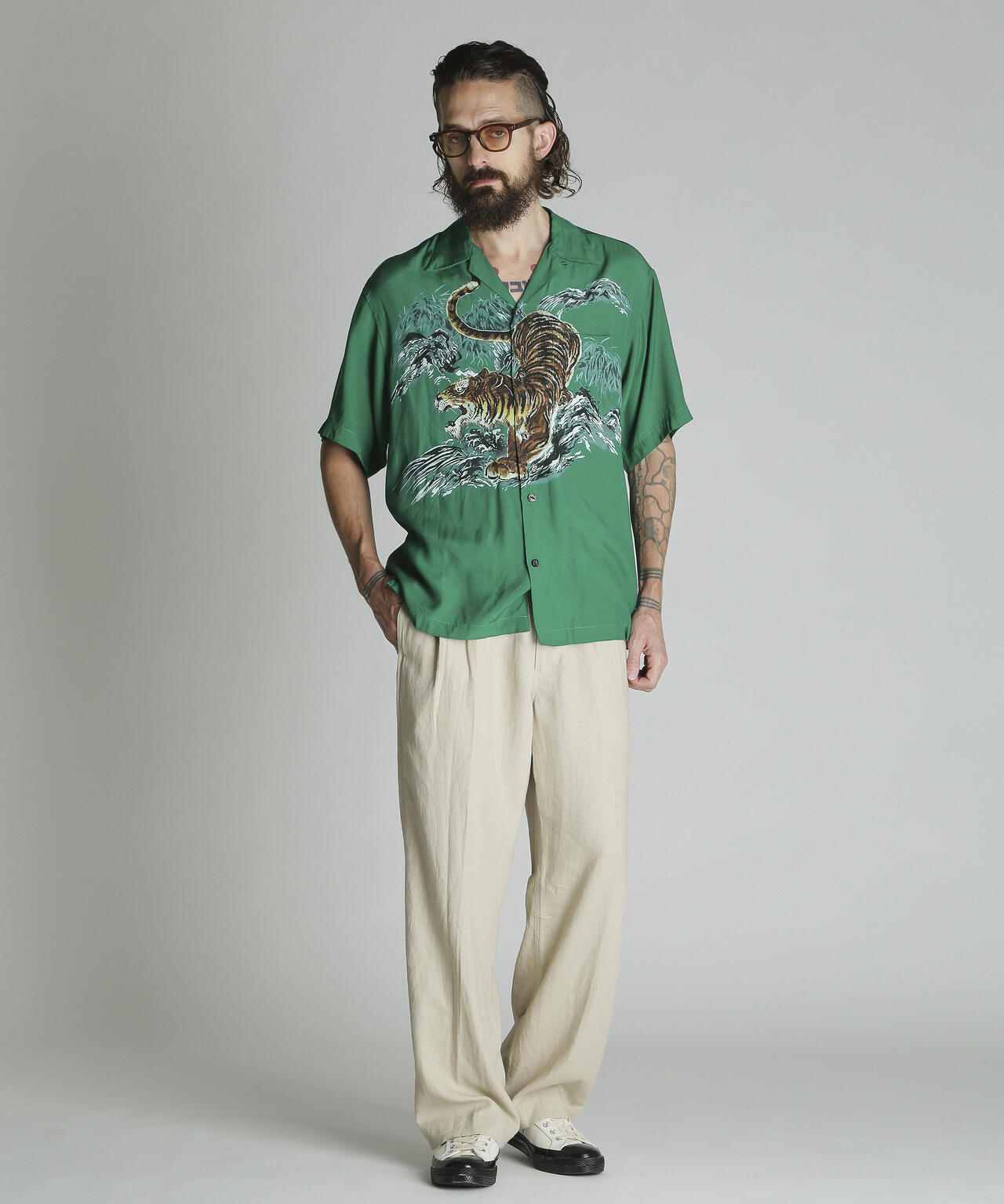 TIGER RAYON SHIRT/タイガー レーヨン シャツ