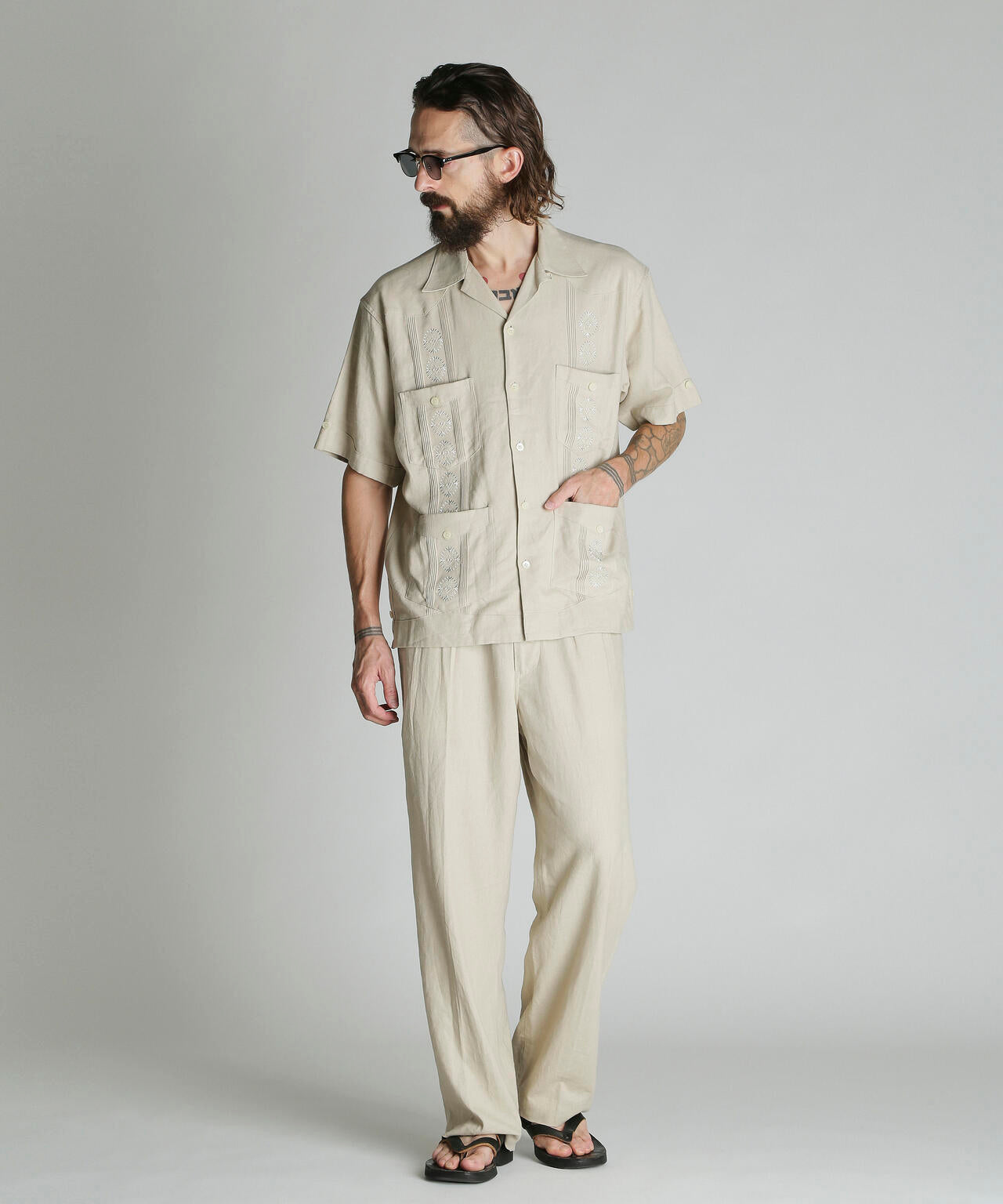 LINEN GUAYABERA SHIRT/リネン キューバシャツ