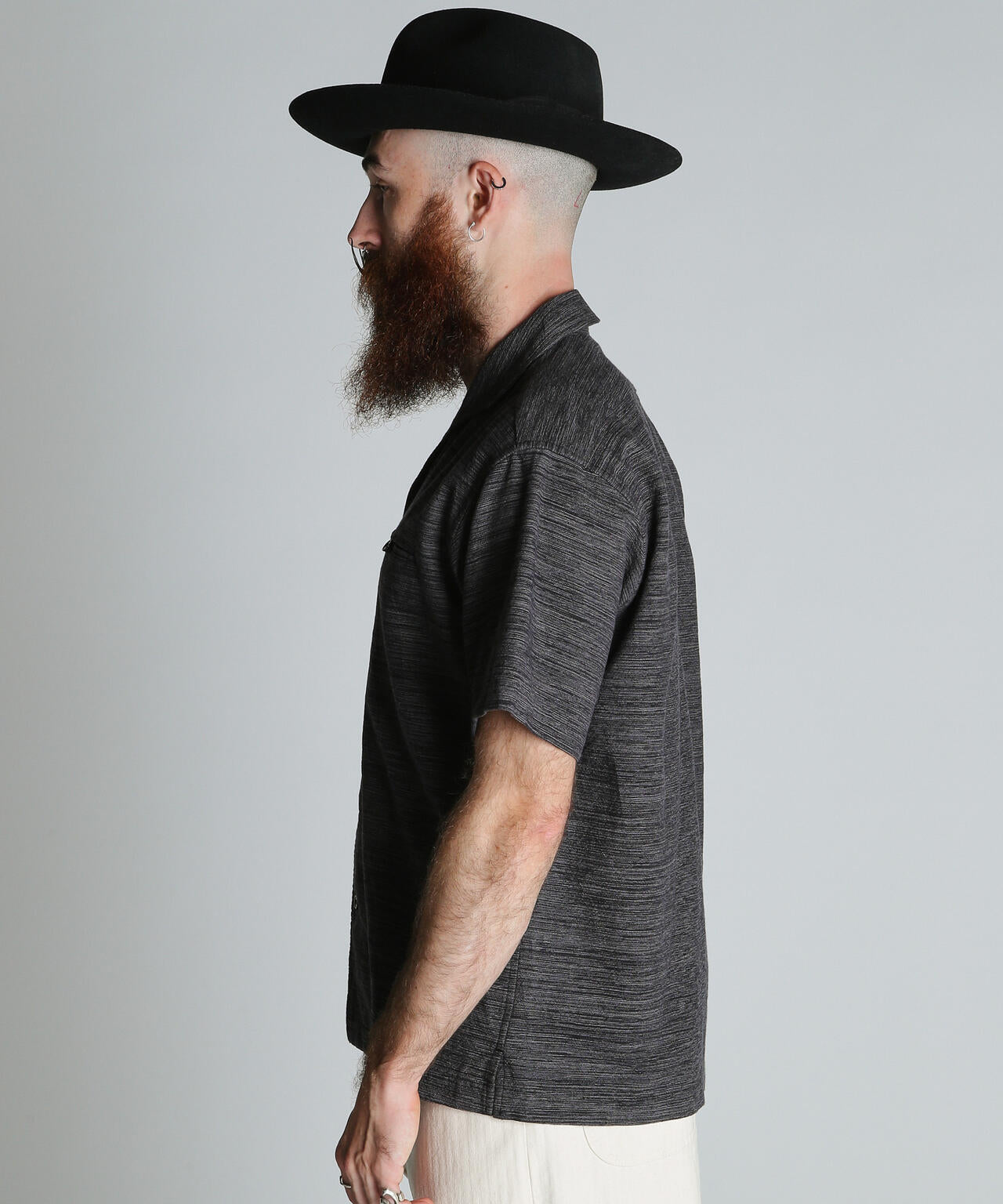 MIX SHARK COLLAR SS SHIRT/ミックス シャークカラー 半袖シャツ
