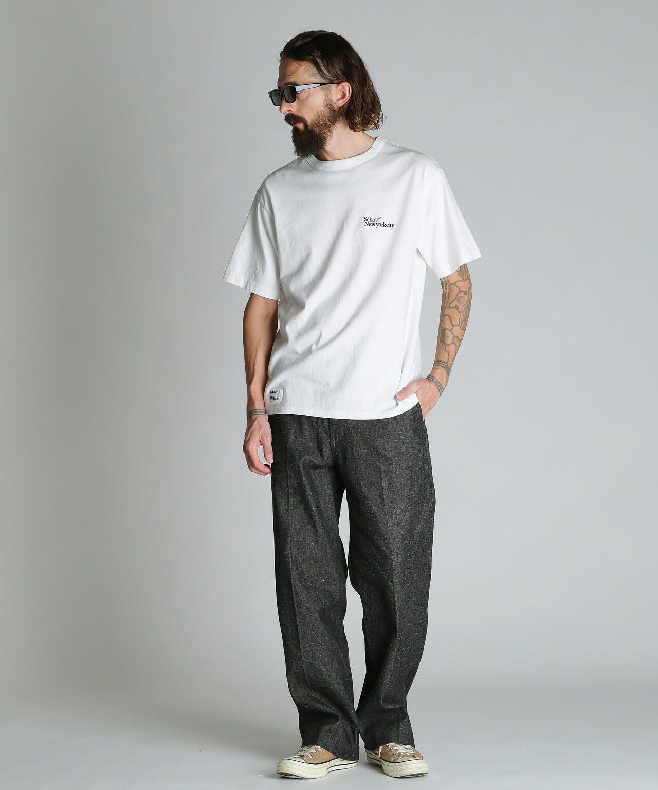 Schott NEW YORK CITY EMB. T-SHIRT/ショット ニューヨークシティ 刺繍 Tシャツ