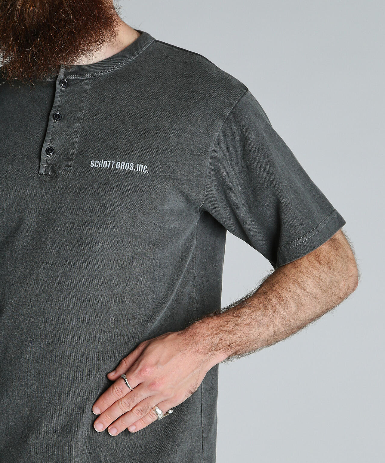 TIME TESTED OVER FOUR GENERATIONS EMB. HENLEY T-SHIRT/刺繍 ヘンリーネック Tシャツ