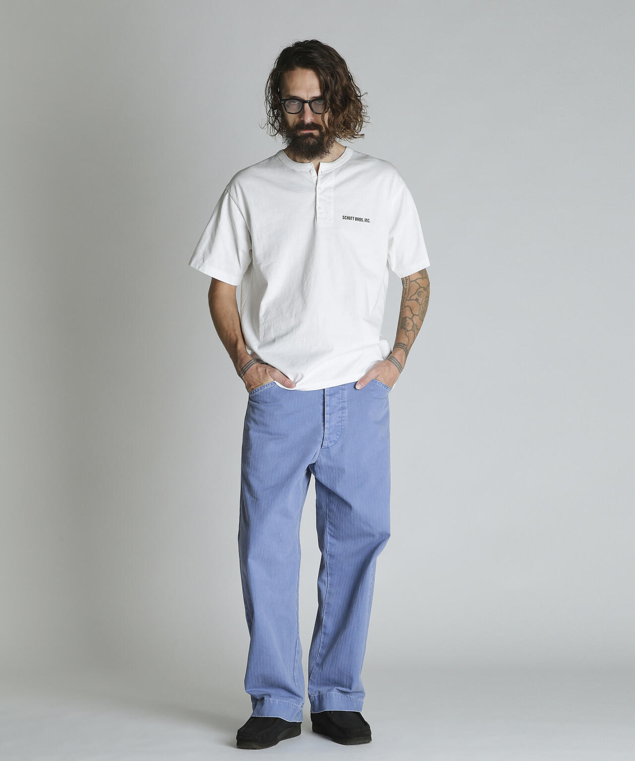 TIME TESTED OVER FOUR GENERATIONS EMB. HENLEY T-SHIRT/刺繍 ヘンリーネック Tシャツ