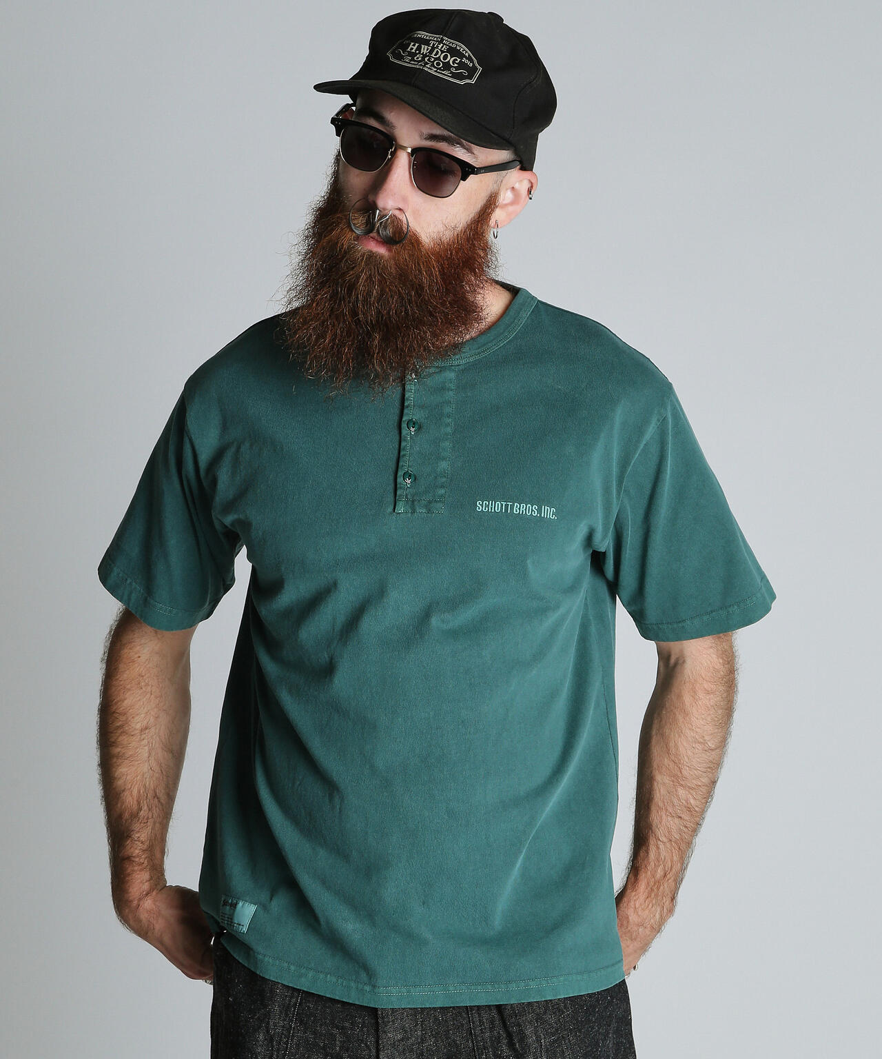 TIME TESTED OVER FOUR GENERATIONS EMB. HENLEY T-SHIRT/刺繍 ヘンリーネック Tシャツ