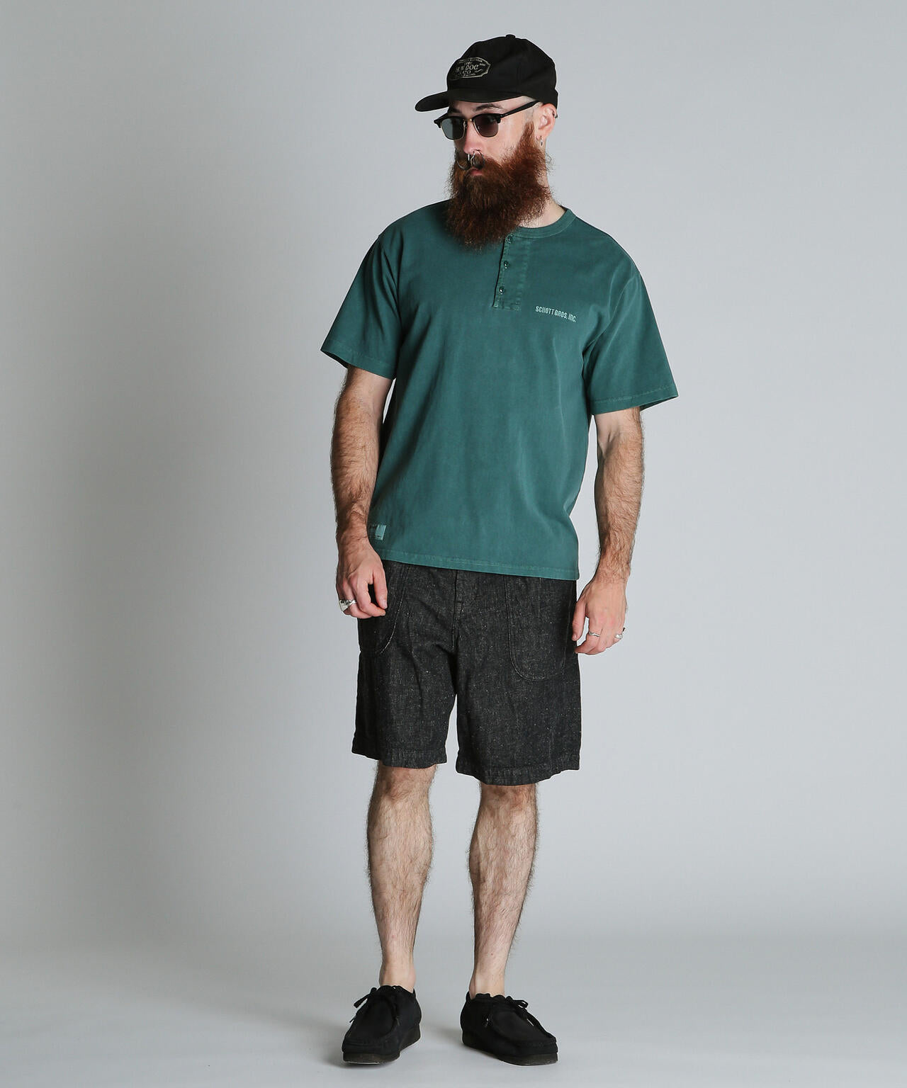 TIME TESTED OVER FOUR GENERATIONS EMB. HENLEY T-SHIRT/刺繍 ヘンリーネック Tシャツ