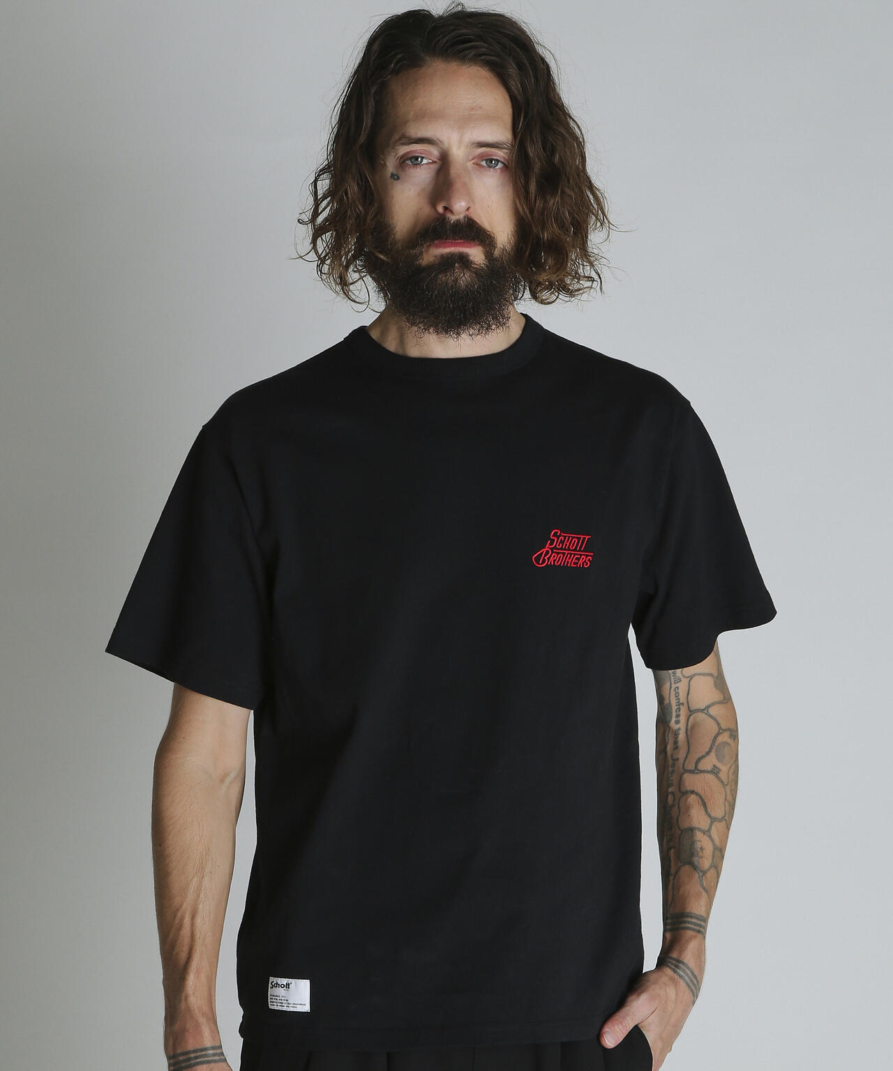 HEART.LOGO Schott BROS. EMB. T-SHIRT/ハートロゴ ショットブロス 刺繍Tシャツ