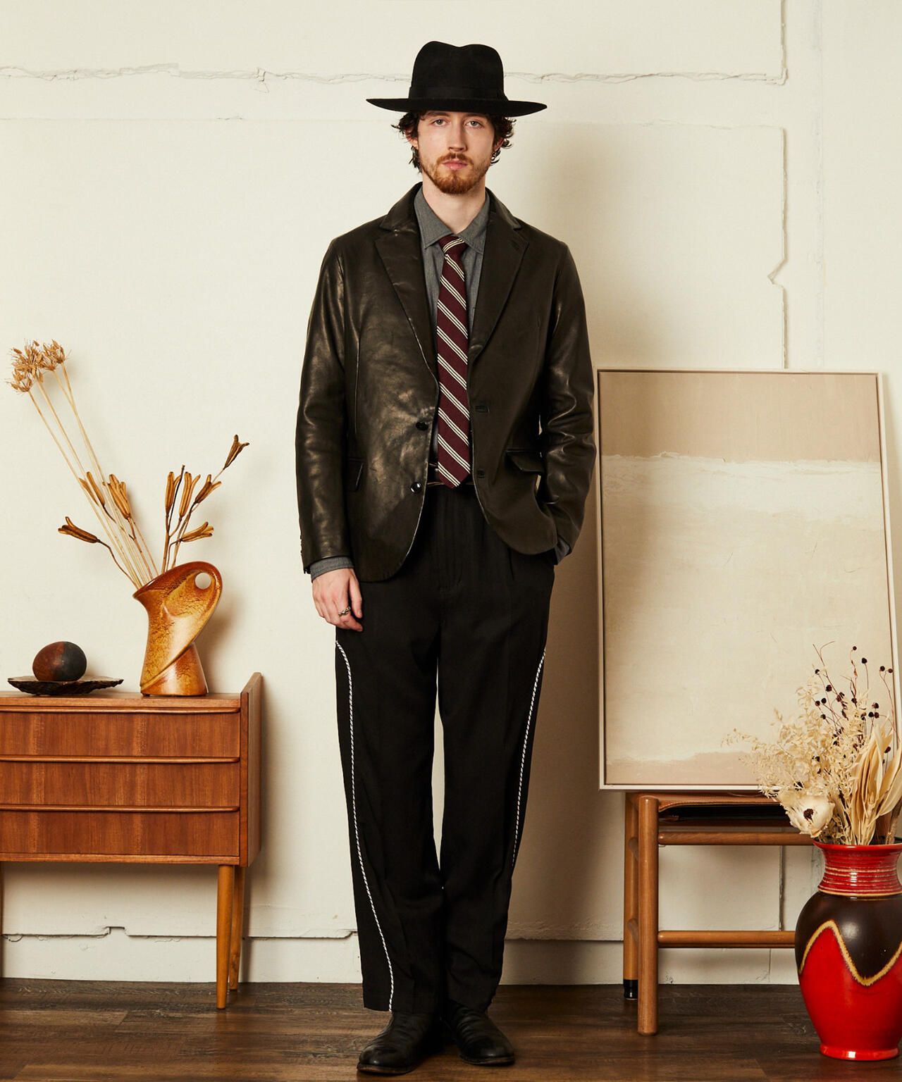 LEATHER  TAILORED JACKET/レザーテーラードジャケット