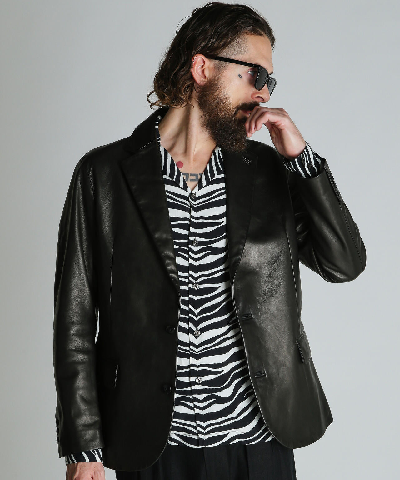 LEATHER  TAILORED JACKET/レザーテーラードジャケット