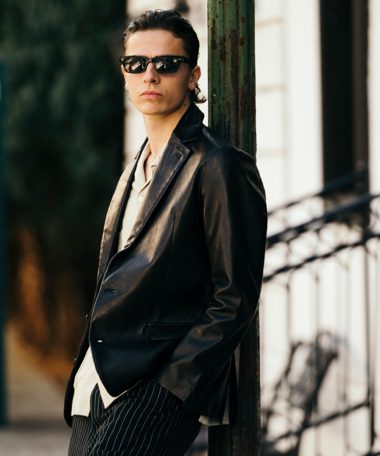 LEATHER  TAILORED JACKET/レザーテーラードジャケット