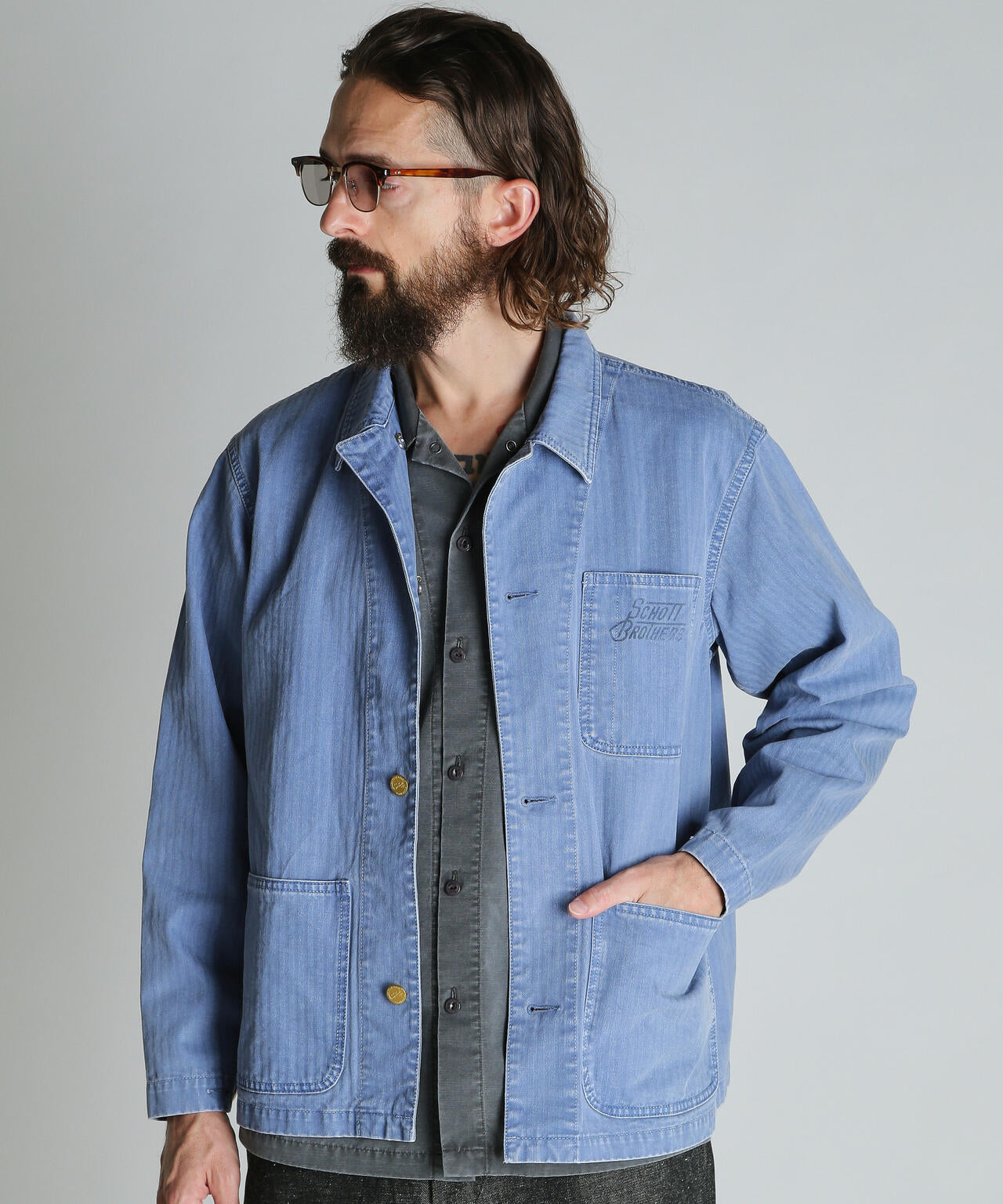 HERRINGBONE COVERALL/ヘリンボーン カバーオール