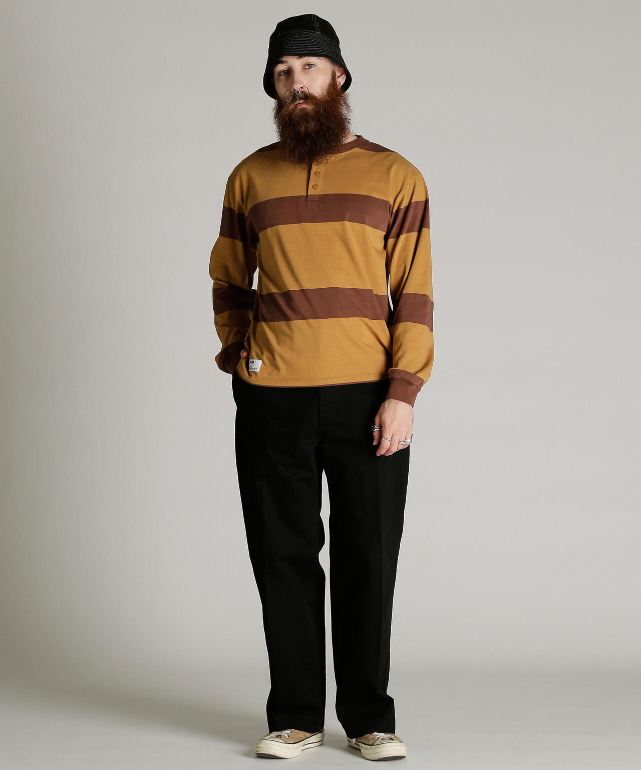 O.G. BORDER HENLEY LS T-SHIRT/ボーダーヘンリー ロンT